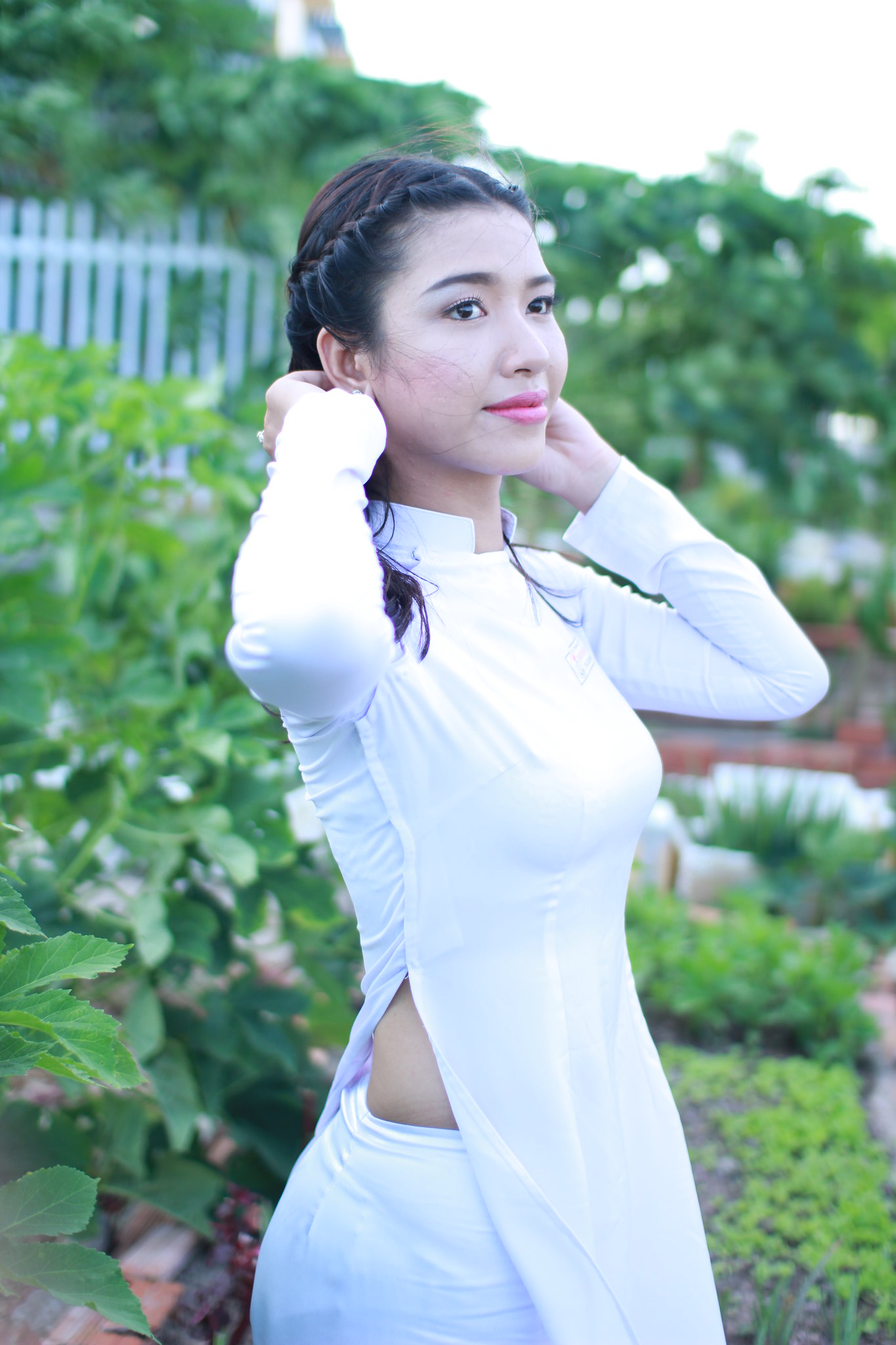 Áo dài trắng áo dài trắng dịu dàng [GK3PT9]