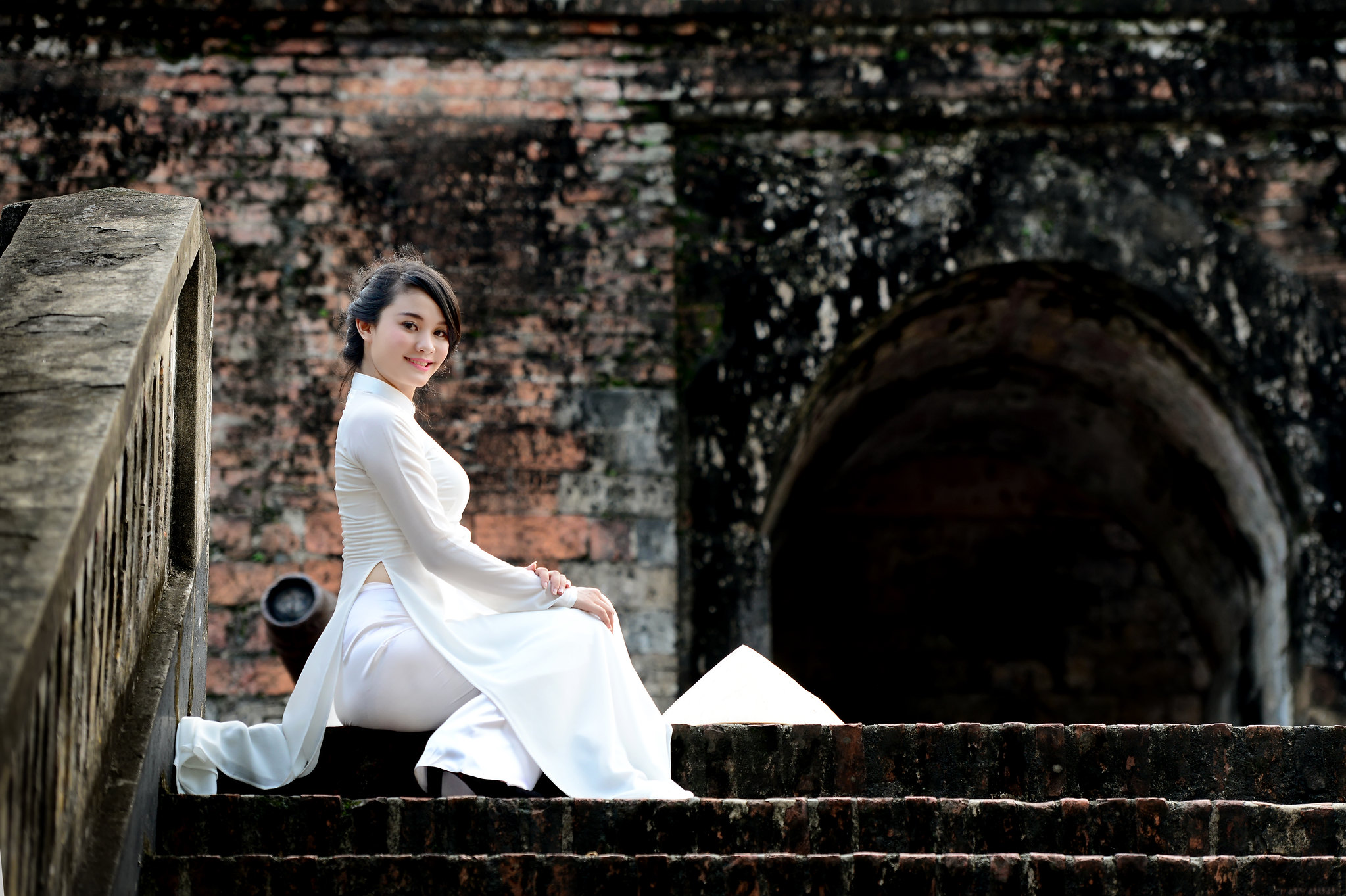 Áo dài trắng nền nã áo dài trắng [C4K9BG]