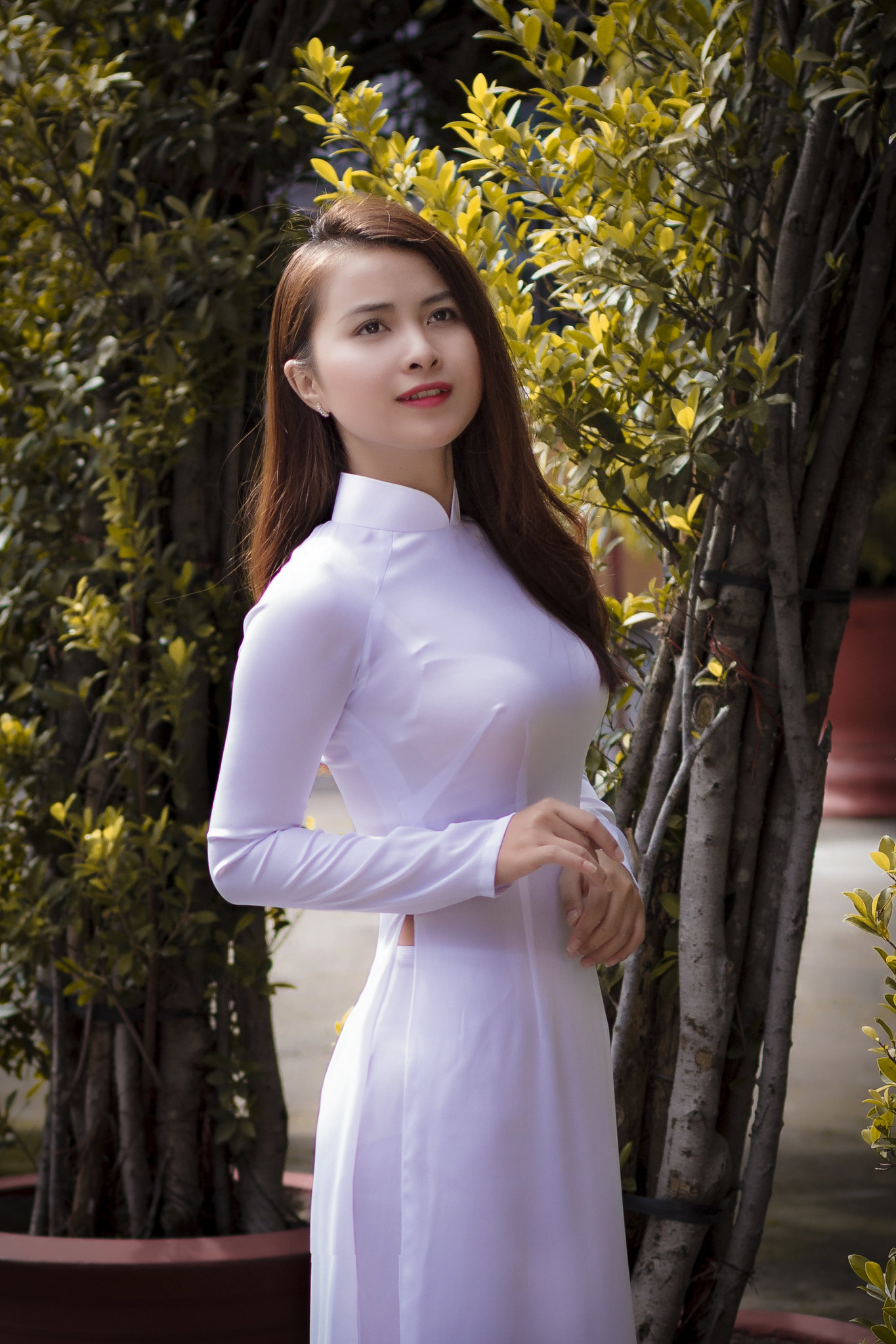 Áo dài trắng nét Việt áo dài trắng [Q20KF9]