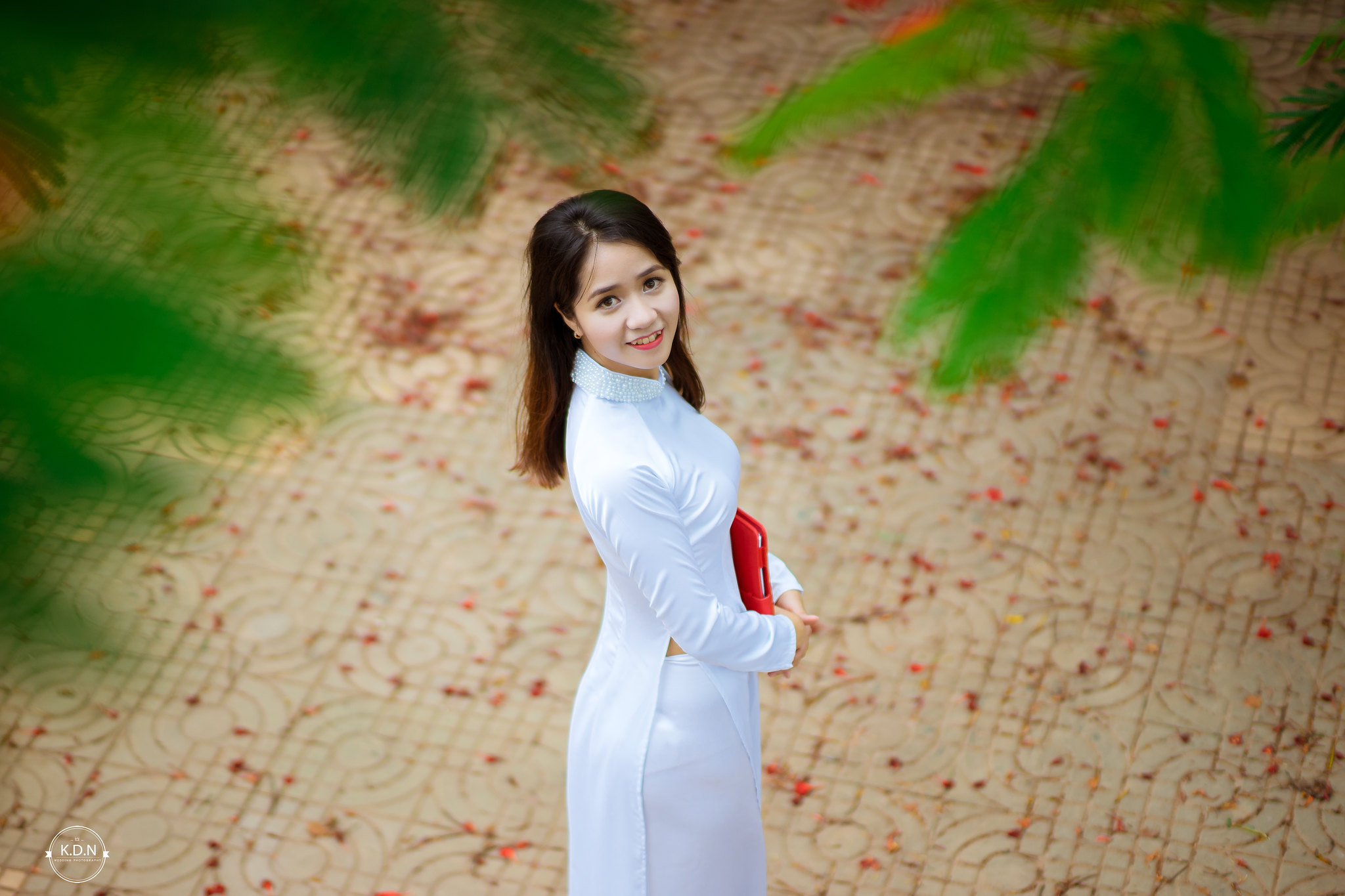Vẻ đẹp áo dài áo dài trắng e ấp tinh khôi [IN6S38]