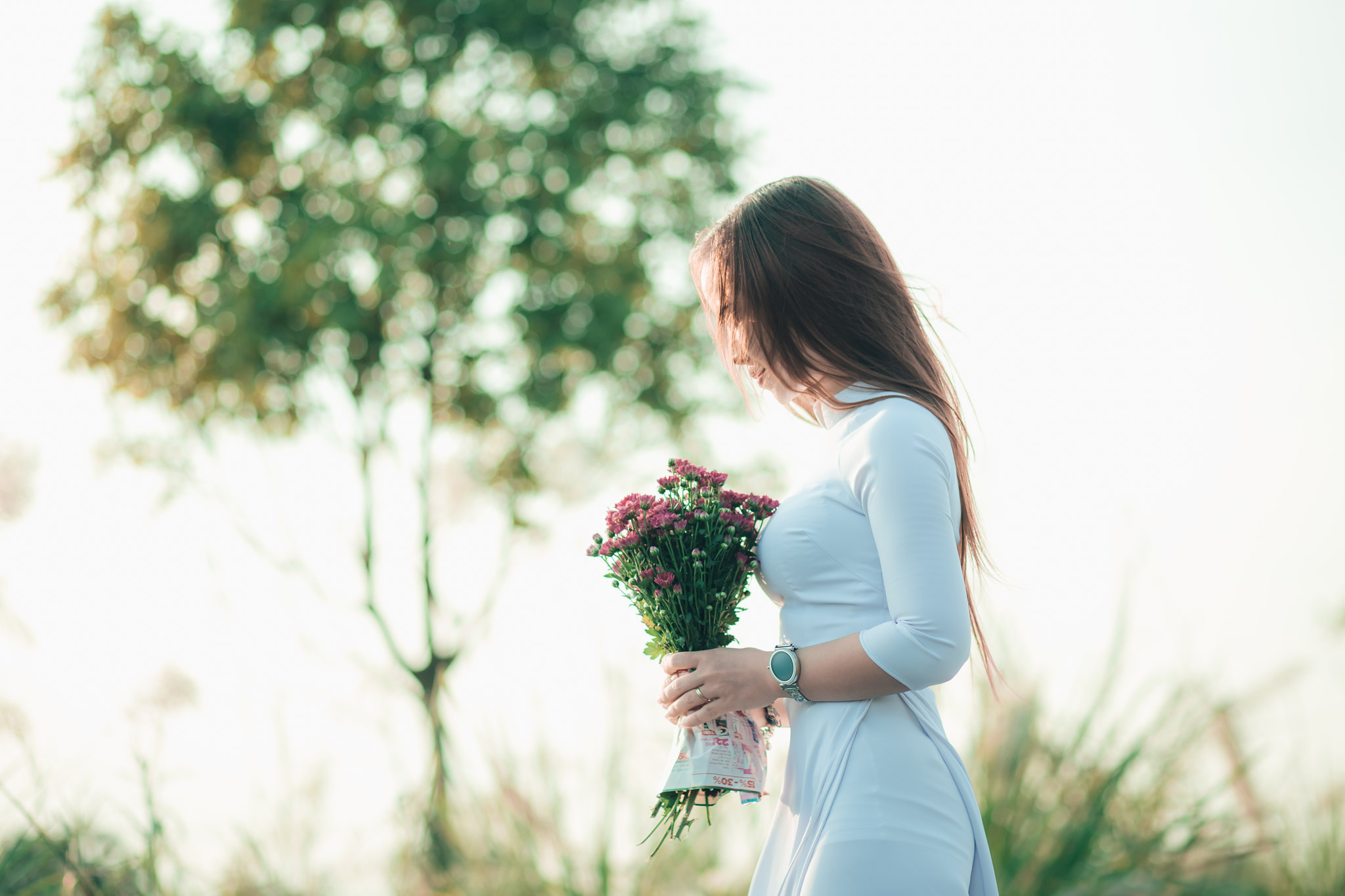 Áo dài trắng duyên thầm hoa [MGV9VP]