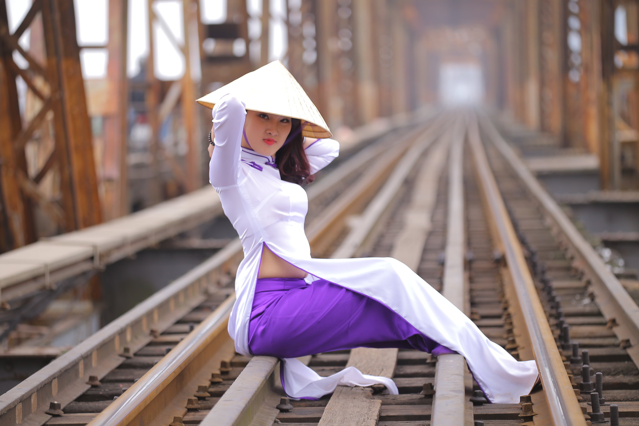 Áo dài trắng áo dài trắng nét Việt [BVWDLE]