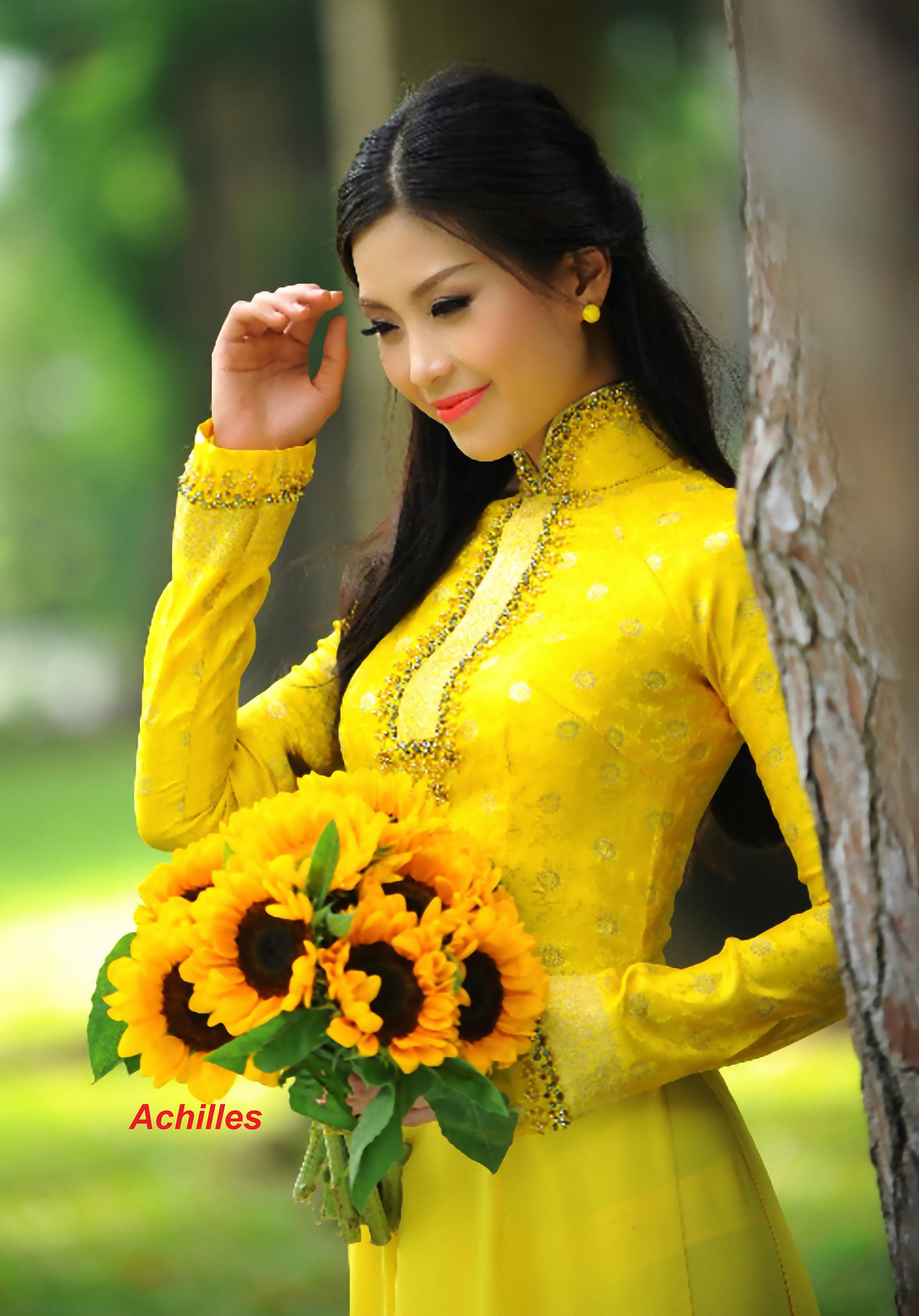 Áo dài vàng áo dài vàng nét Việt [07TRJZ]