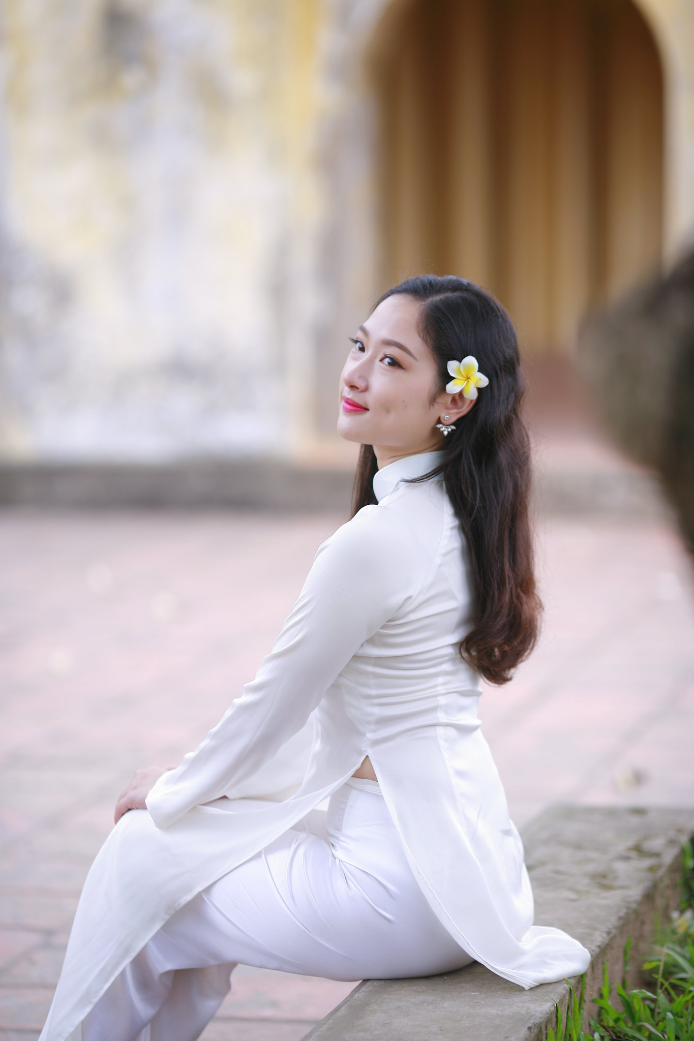 Áo dài trắng áo dài trắng thuần Việt [TDAR23]