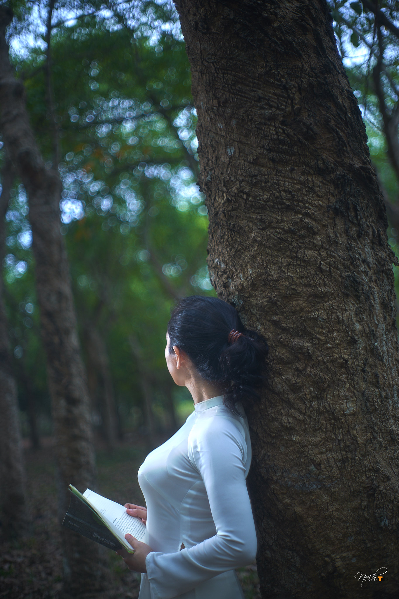 Áo dài trắng hoài cổ [HSH7CA]