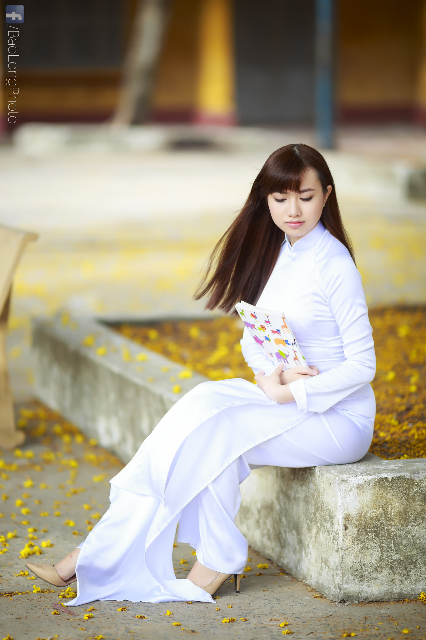 Vẻ đẹp Việt Nam áo dài trắng nữ sinh [8HLDMN]