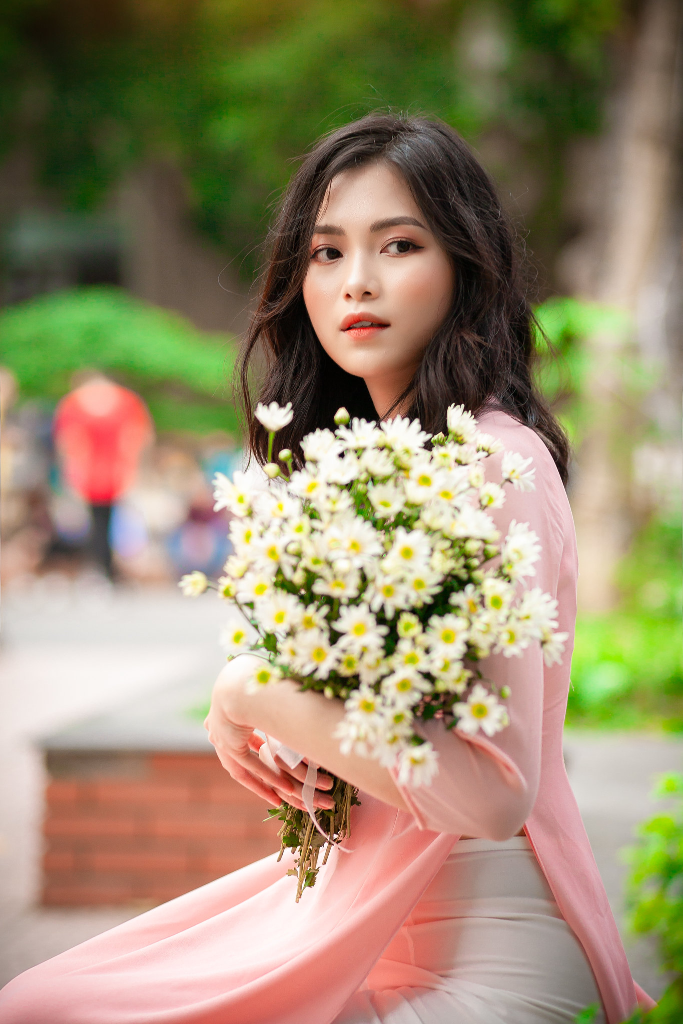 Bộ sưu tập áo dài trắng cuốn hút hoa [YKZUJI]