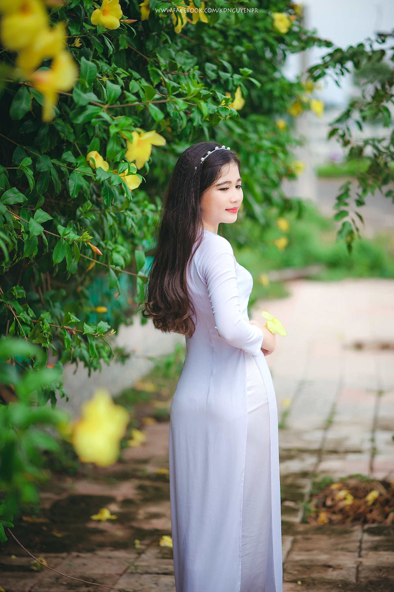 Áo dài trắng quý phái hoa [7M7Q1I]