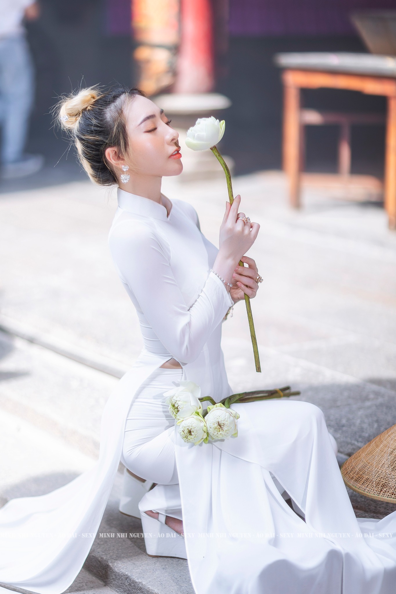 Bộ sưu tập áo dài trắng nét Việt áo dài trắng [ME8LR9]