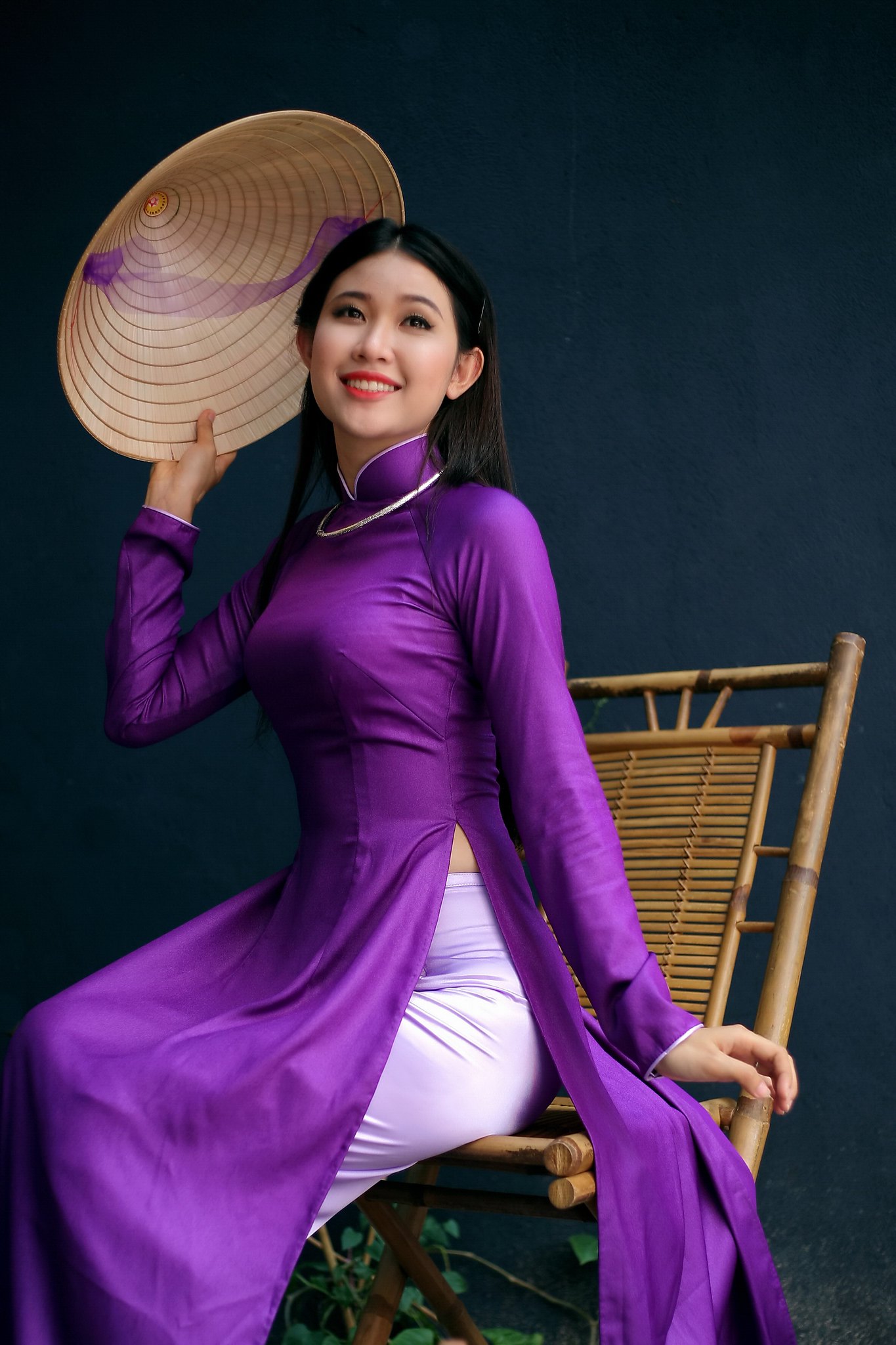 Áo dài tím nữ tính áo dài tím [NYUUI4]