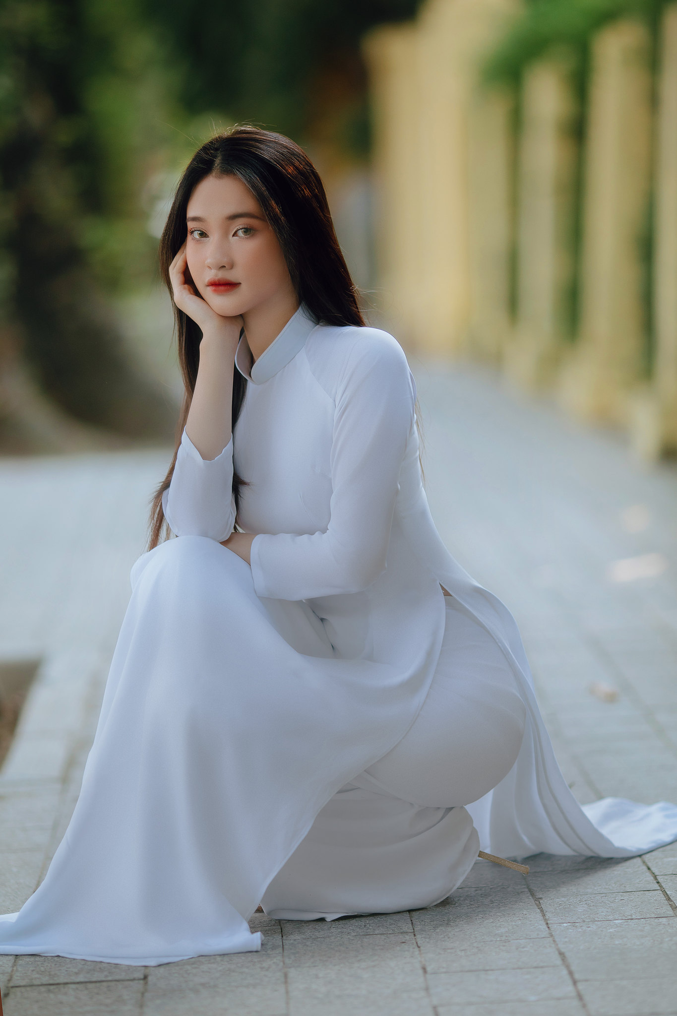 Áo dài trắng cổ điển [ZIHPFH]