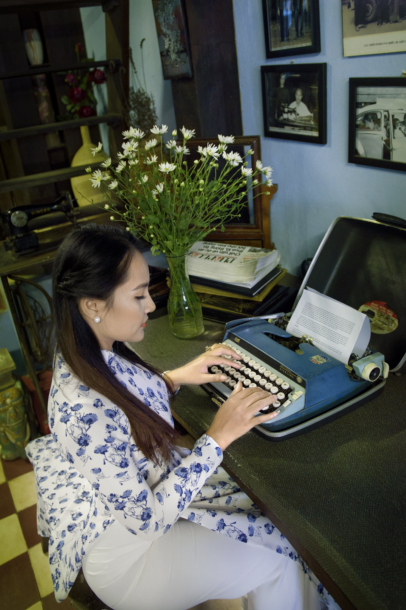Áo dài họa tiết nét đẹp áo dài áo dài họa tiết mộc mạc [SHX4IJ]