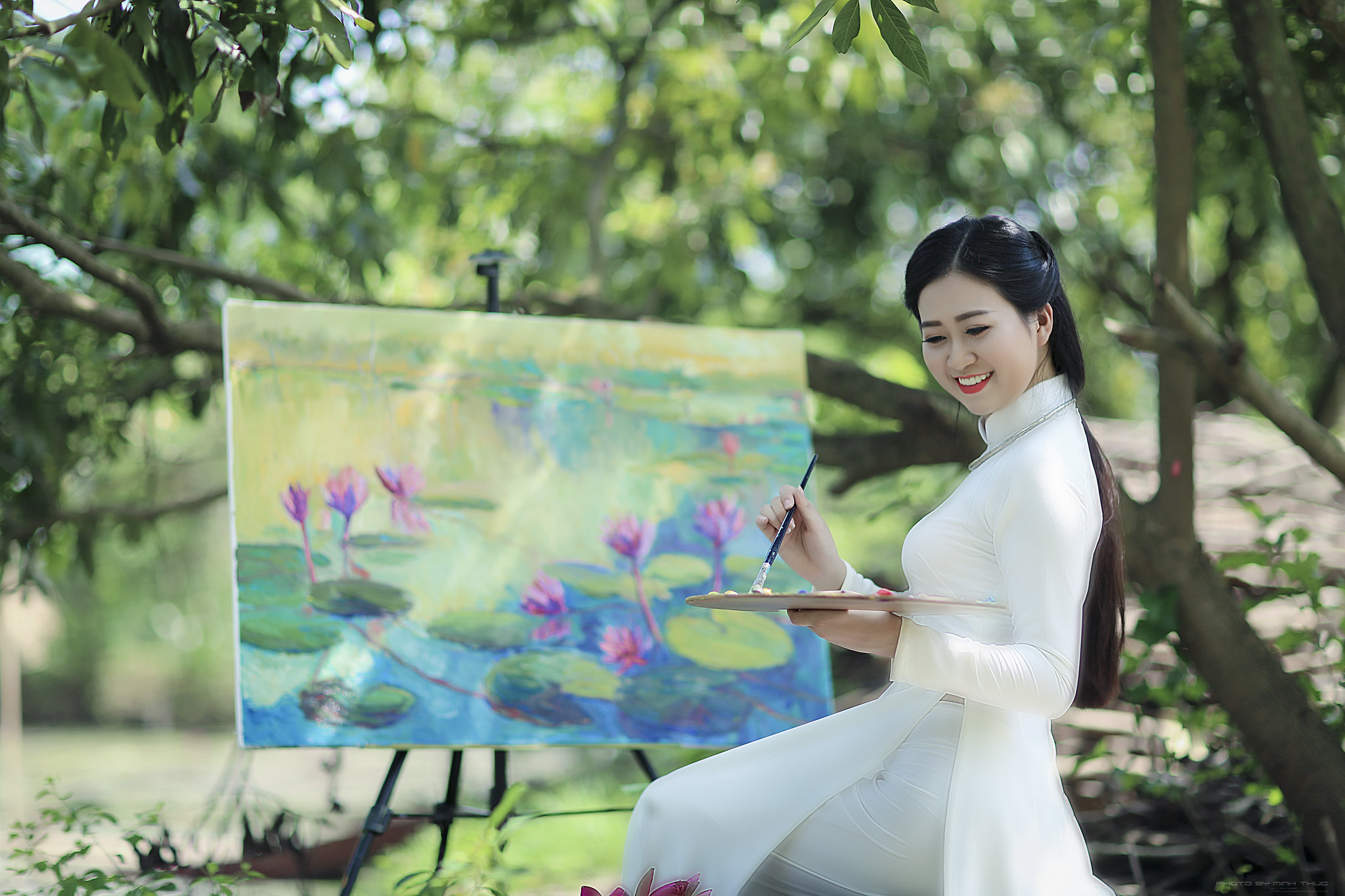 Áo dài trắng tinh khôi áo dài trắng [RSMB5R]