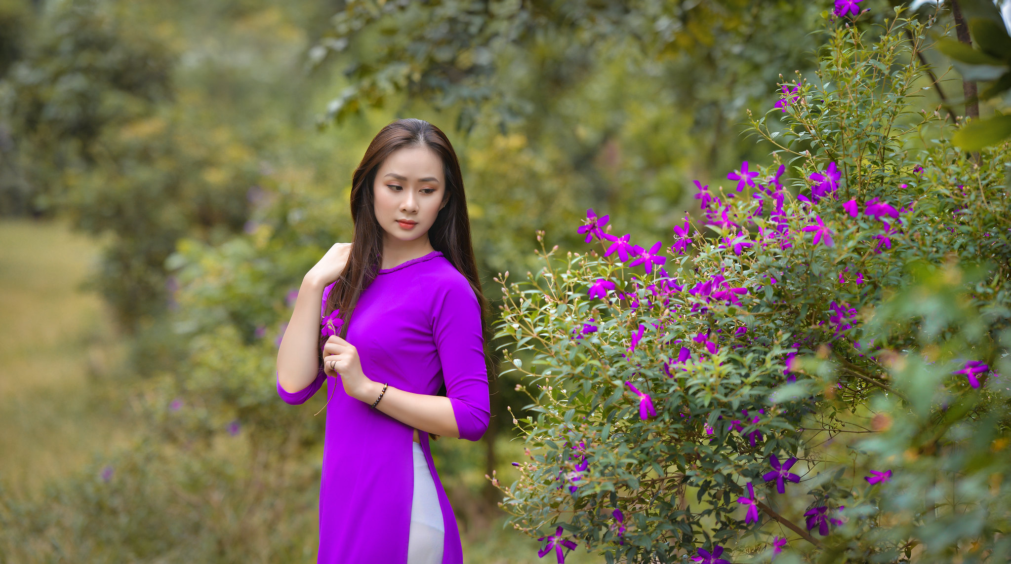 Áo dài tím áo dài tím hút hồn [2L78F9]