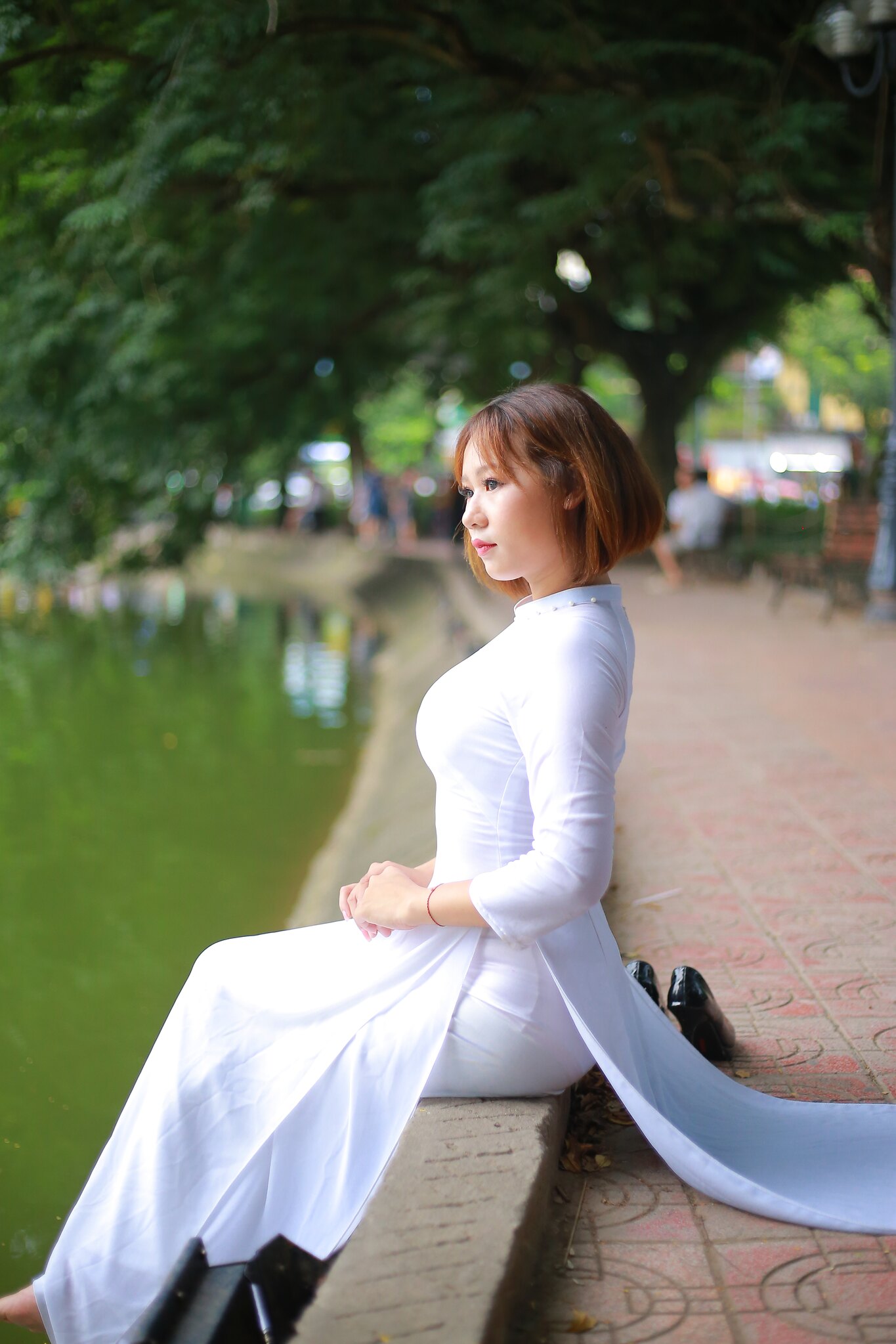 Áo dài trắng loạt ảnh áo dài trắng trang nhã [ZQS01Q]
