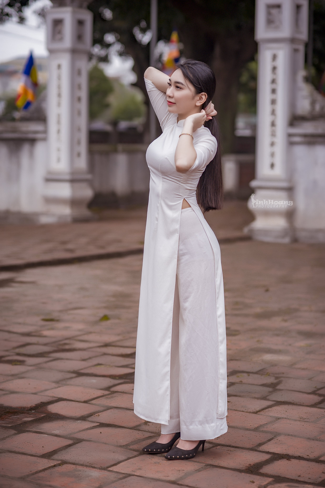 Áo dài trắng áo dài trắng kiêu sa [YYMRXE]