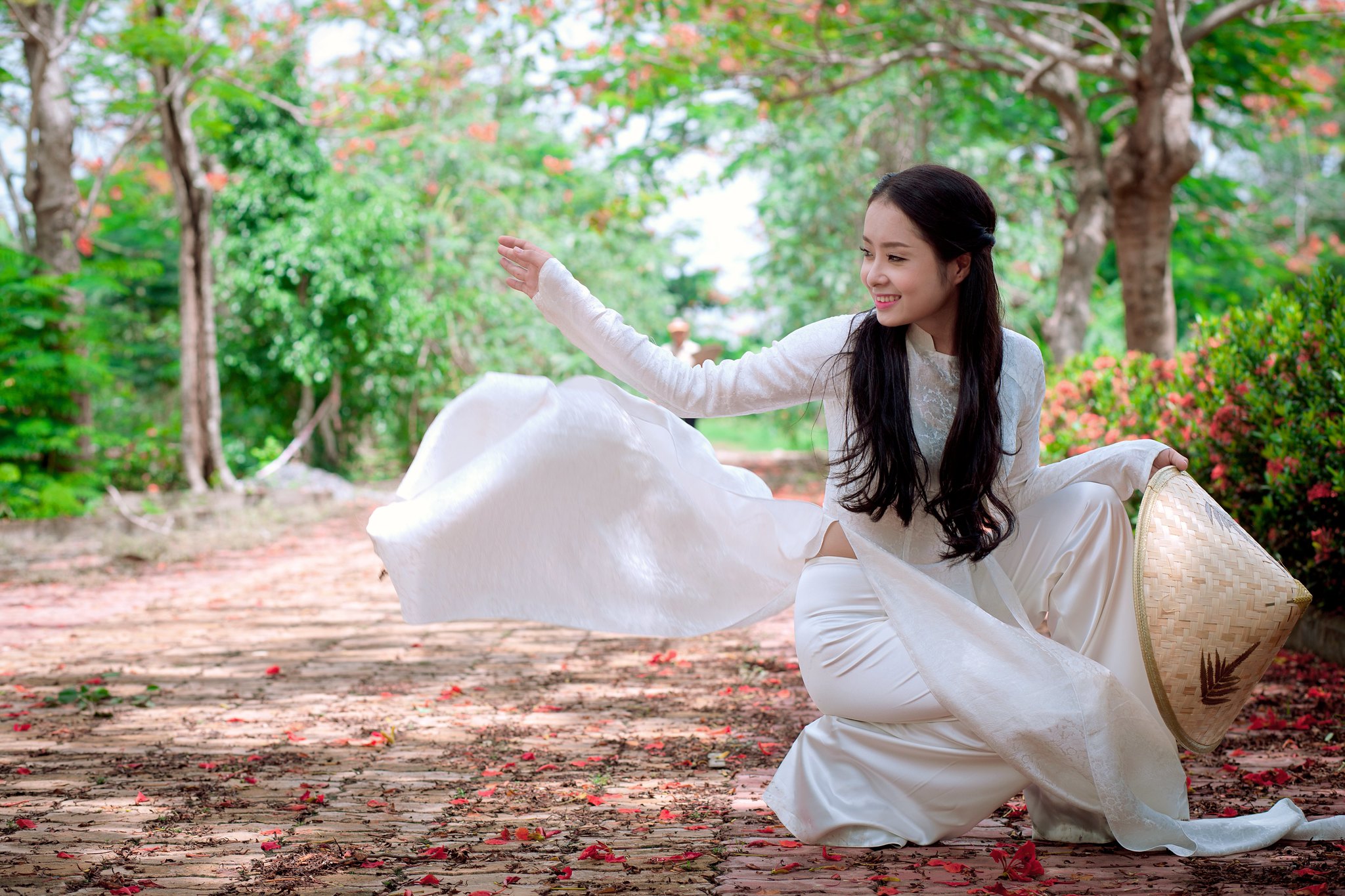 Ảnh nền áo dài trắng hài hòa áo dài trắng [NQHUJW]