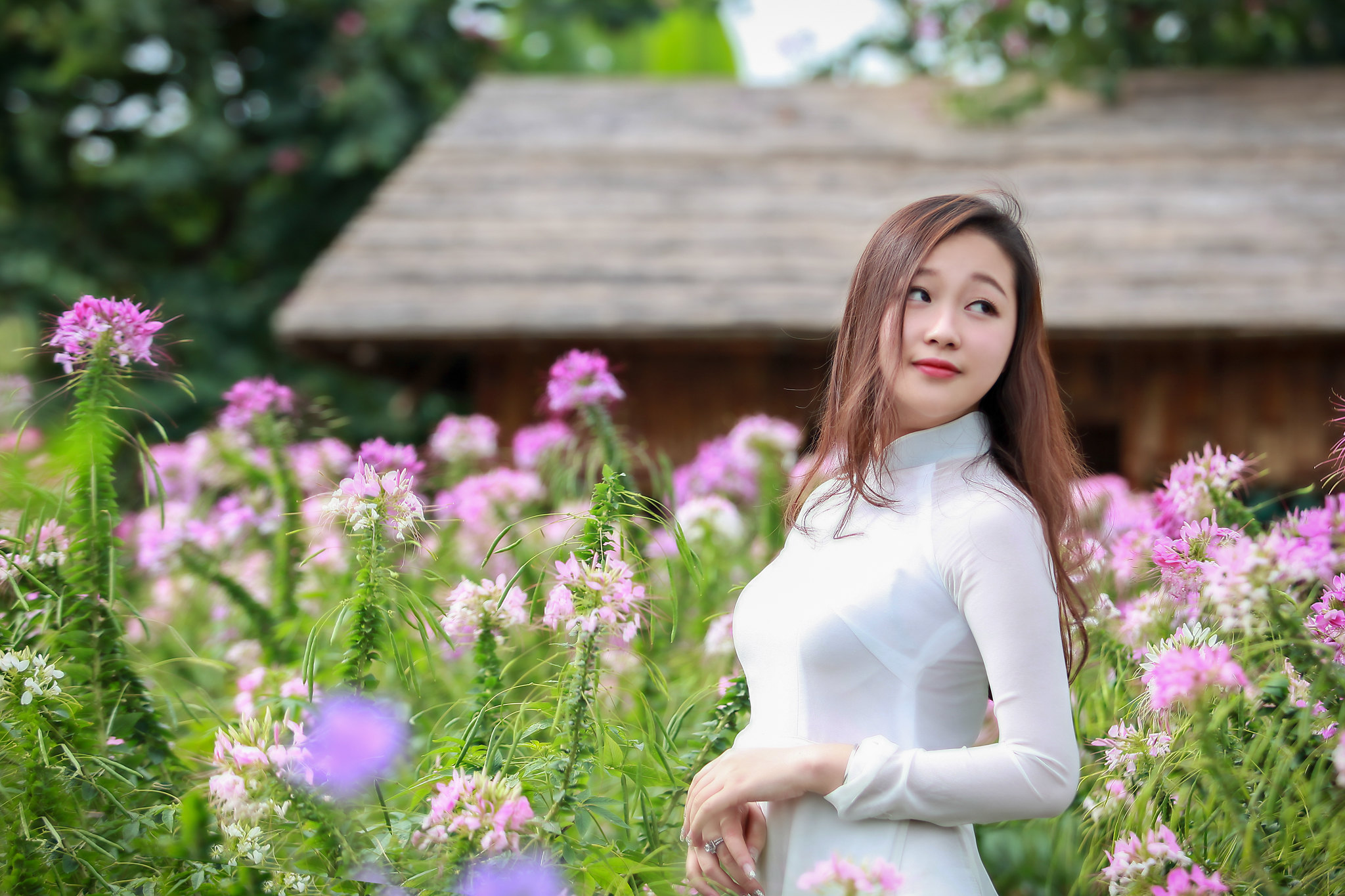 Áo dài trắng áo dài trắng đậm chất Việt [IQMNT9]