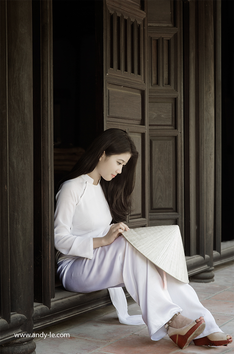 Áo dài trắng tà áo dài áo dài trắng thanh tao [3ESMWB]