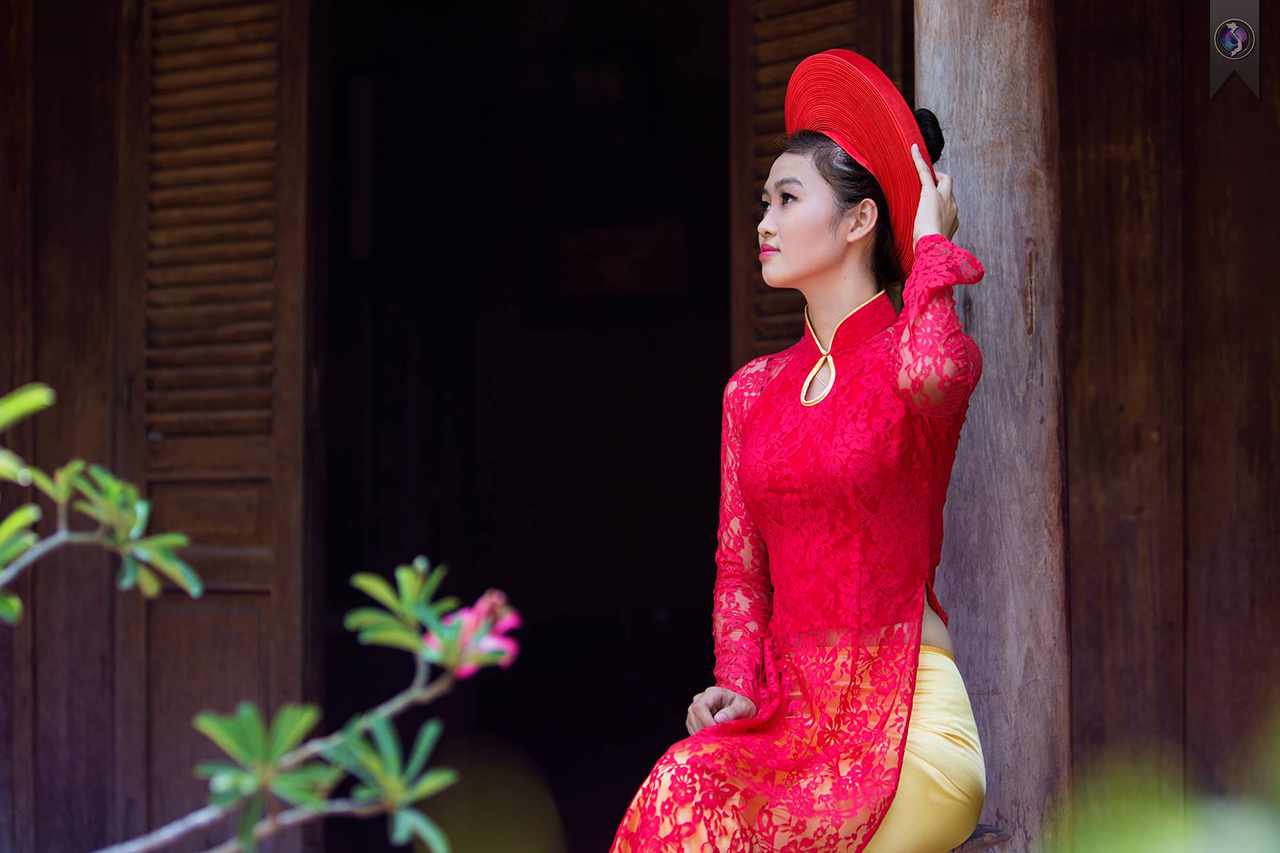 Áo dài khăn đóng bộ sưu tập mong manh [9XDC4O]