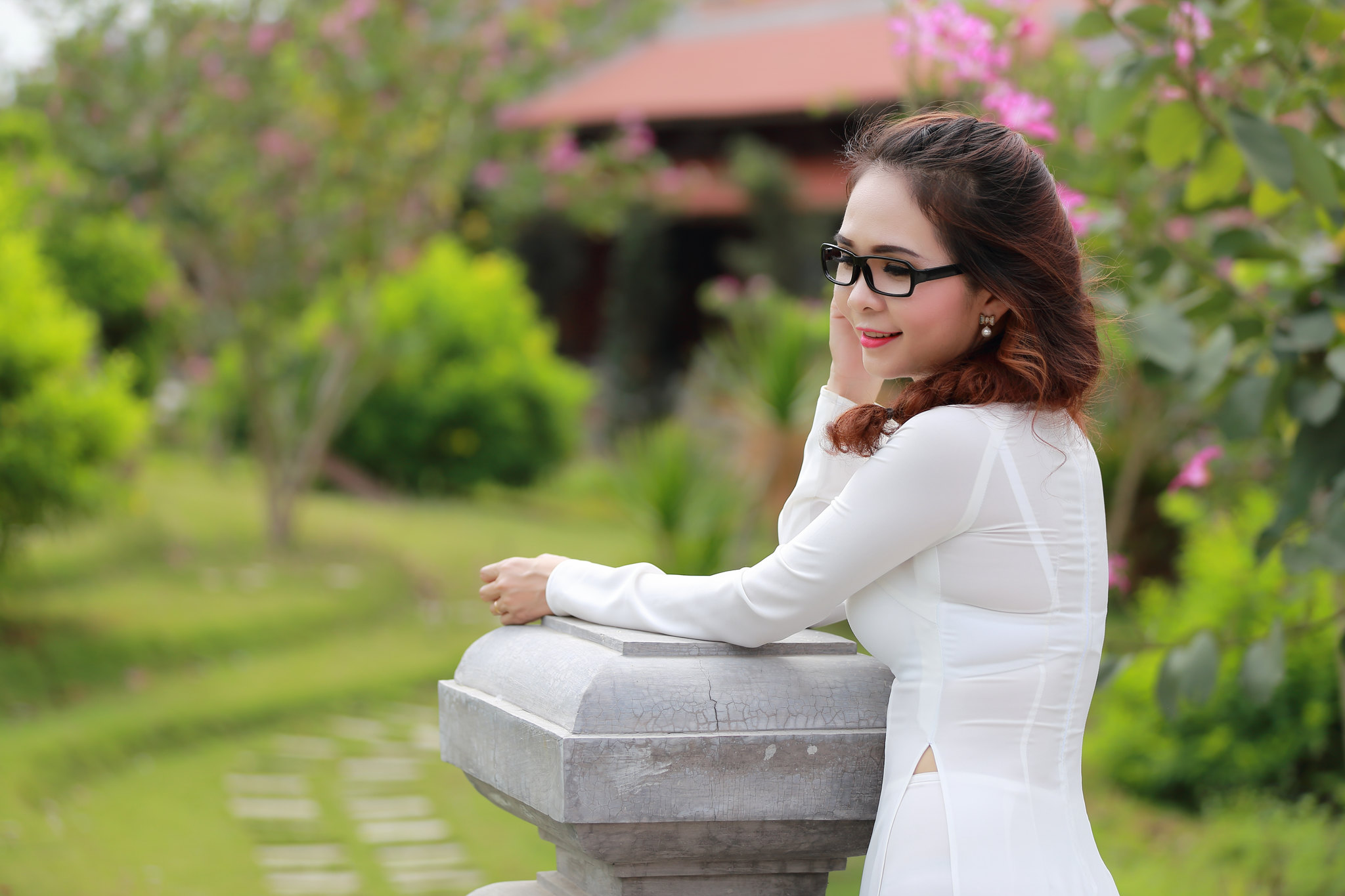 Áo dài trắng áo dài trắng quý phái [JDQ9VD]