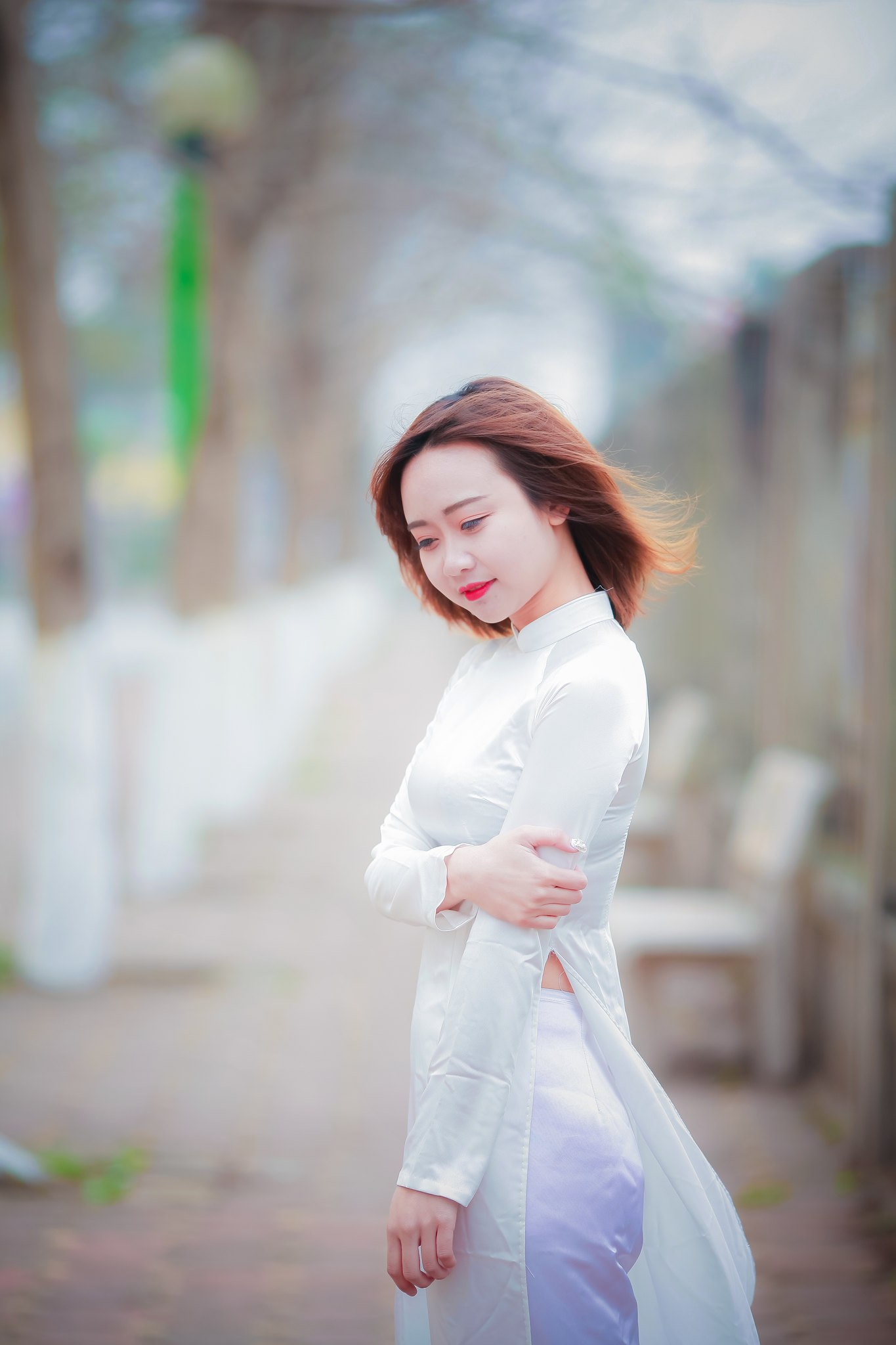 Bộ ảnh áo dài trắng thanh nhã áo dài trắng [G38AQZ]