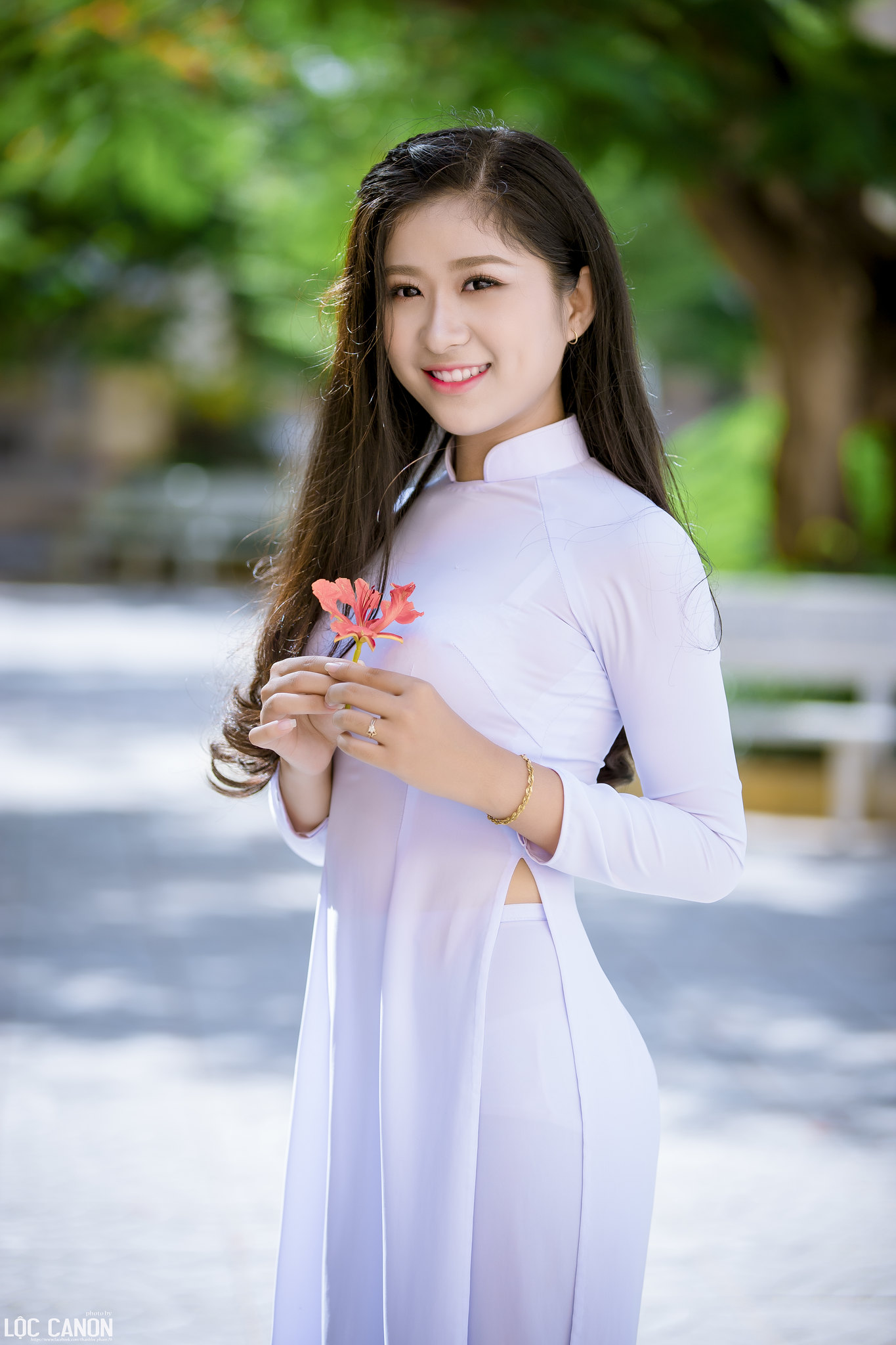 Áo dài trắng nữ nhân nữ sinh dịu dàng [AFBJU5]