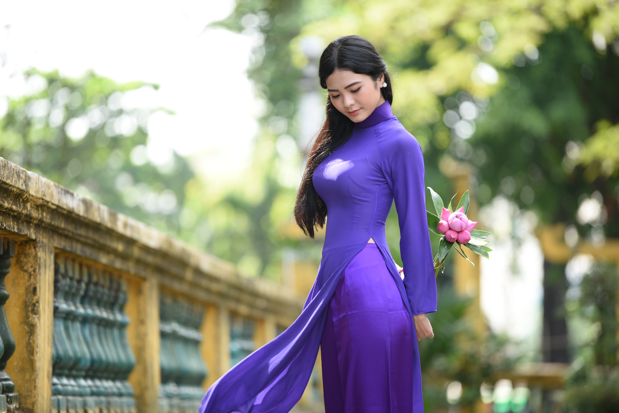 Trang nhã áo dài trắng áo dài trắng [YAEKKZ]