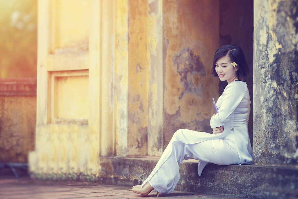 Áo dài trắng album áo dài trắng yêu kiều [HPQUGI]