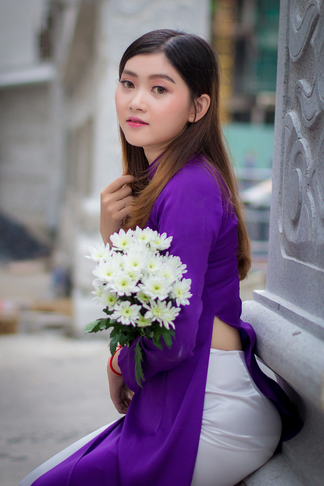 Áo dài tím hoa hoài cổ [9RZTOV]