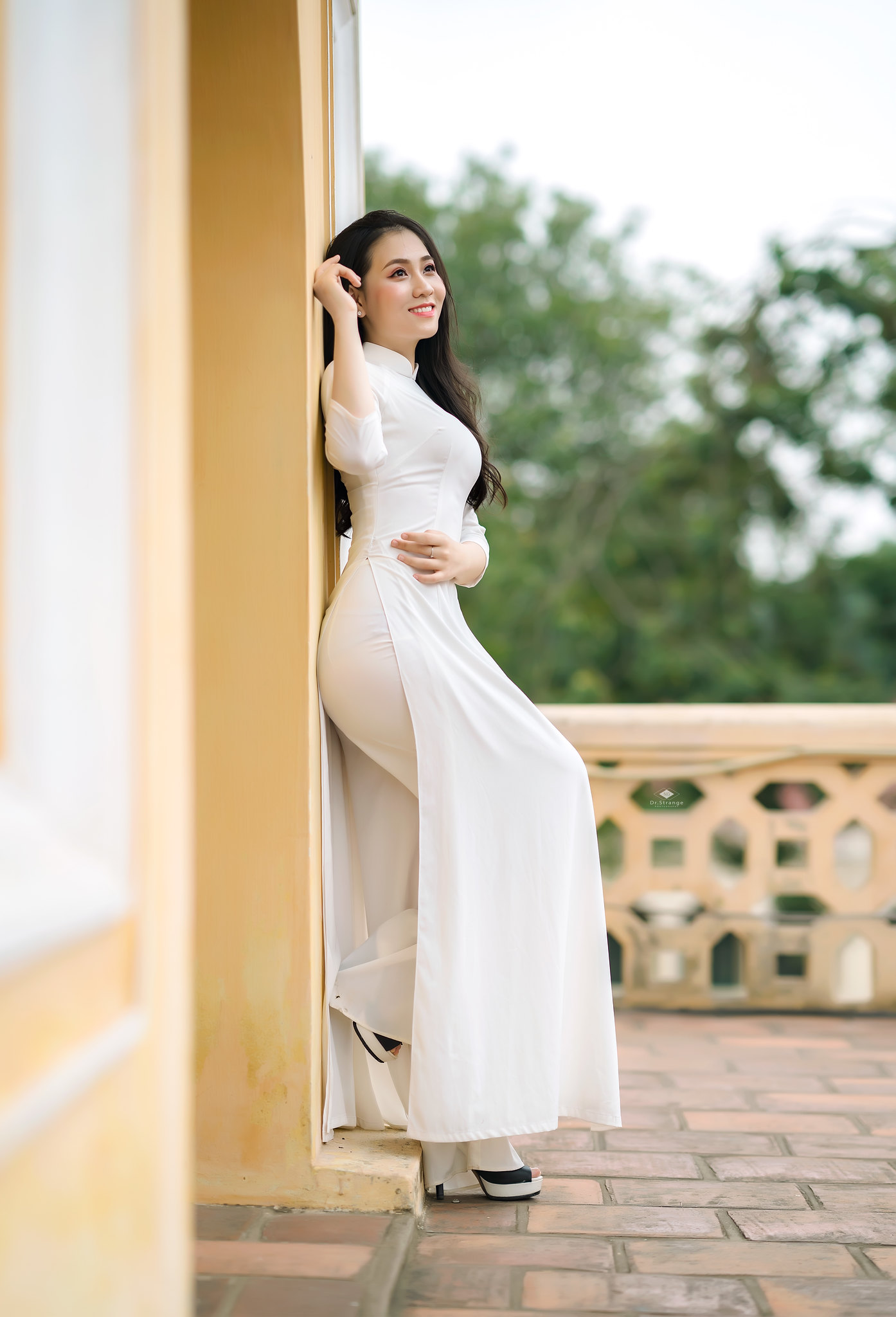 Áo dài trắng ấn tượng áo dài trắng [JYXZN3]