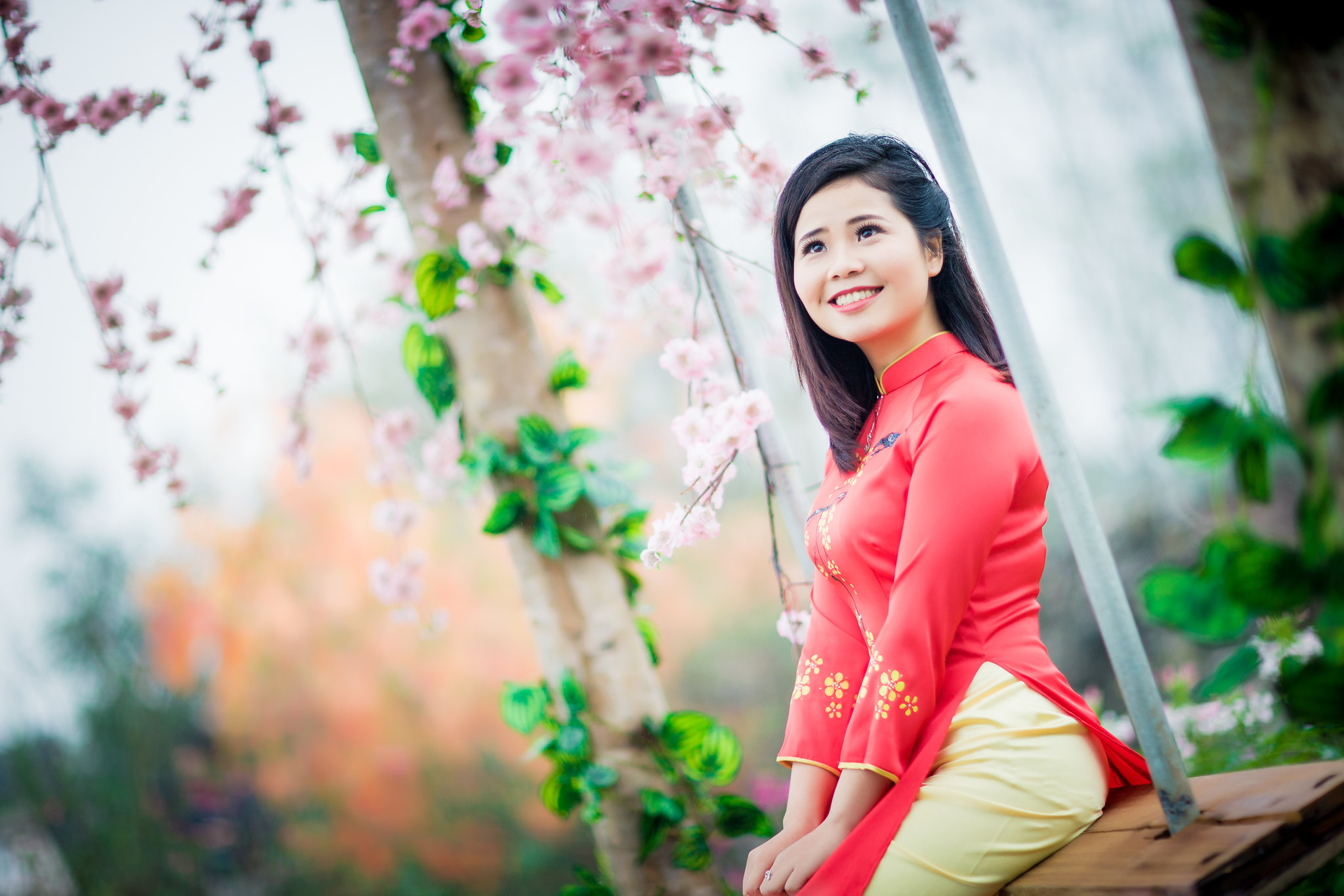 Hút hồn áo dài đỏ áo dài đỏ [E7V4T3]