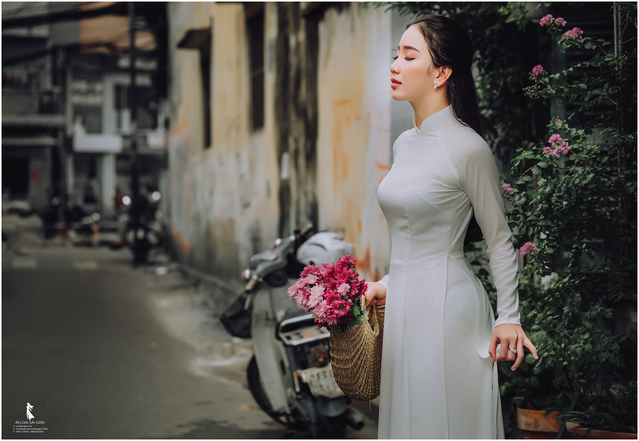 Vẻ đẹp áo dài trắng nét Việt [XIE43K]