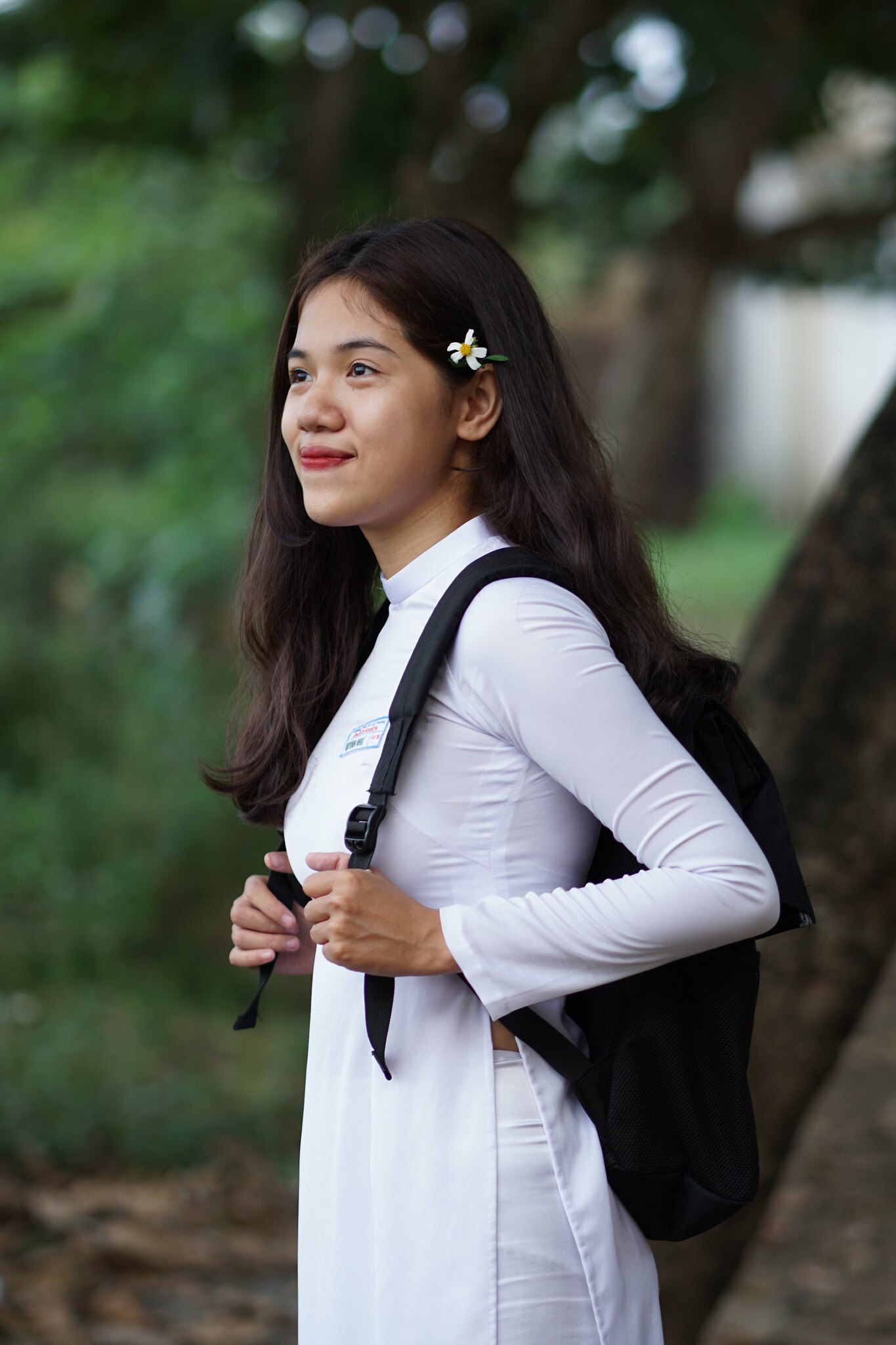 Áo dài trắng áo dài trắng rạng rỡ [QYW04Z]