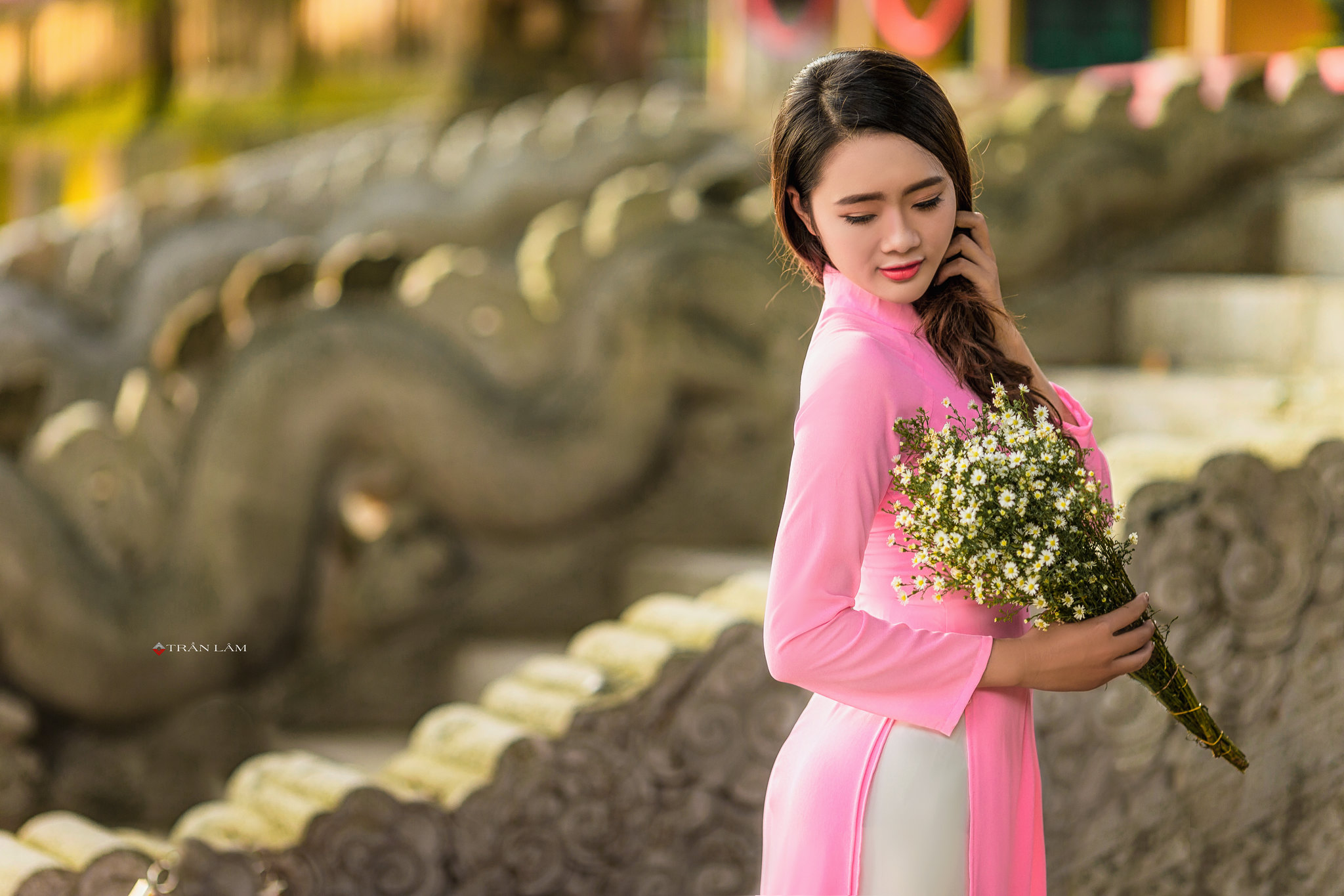 Áo dài hồng girl xinh hoa yêu kiều [XUTPYY]