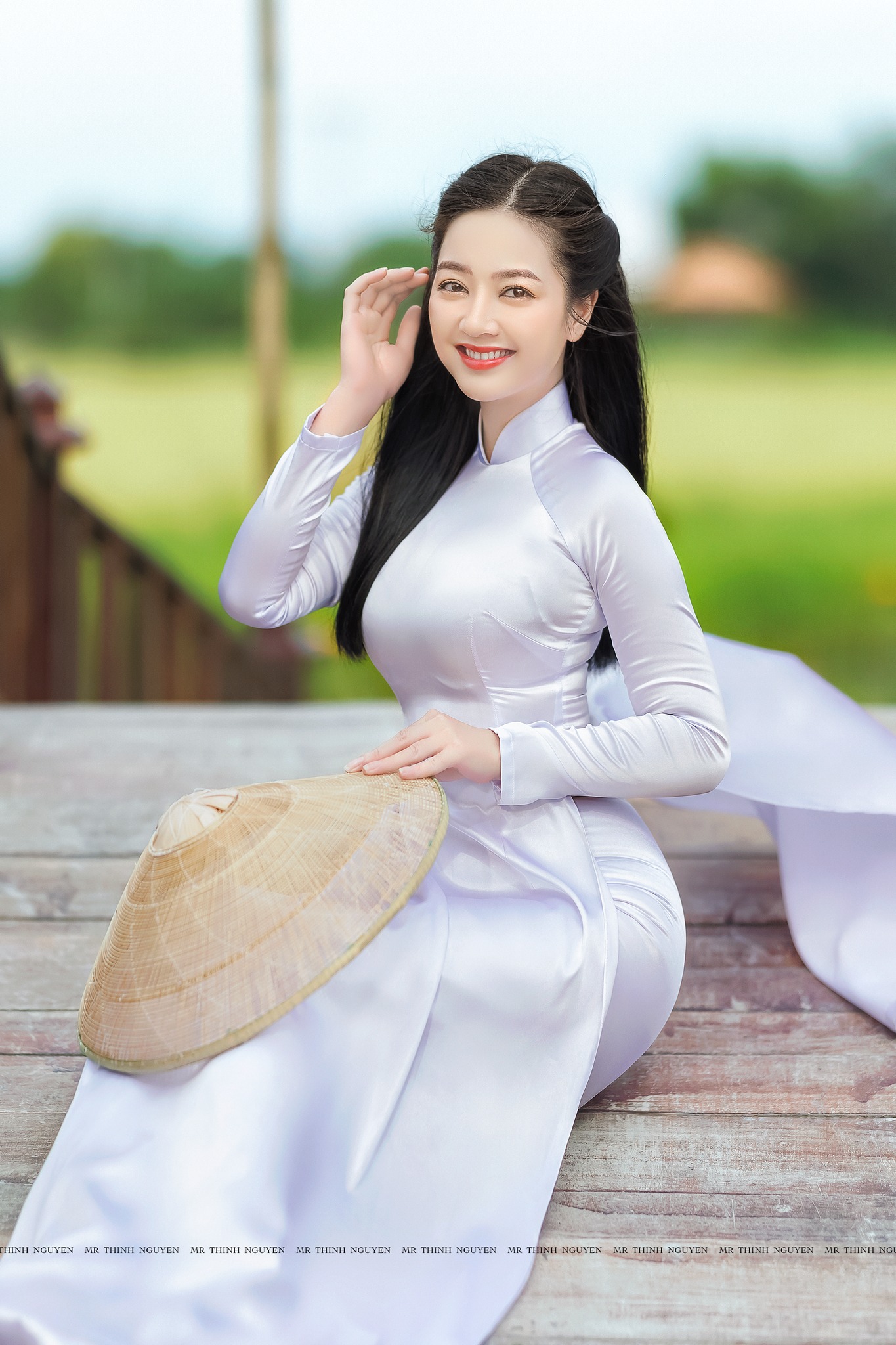 Áo dài trắng nét đẹp áo dài thanh lịch [MS2BW1]