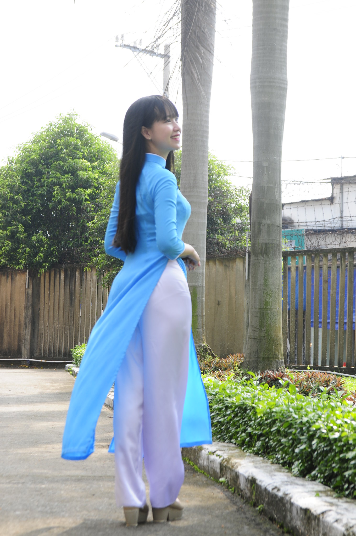 Vẻ đẹp áo dài áo dài xanh hoài cổ [JFCZZS]