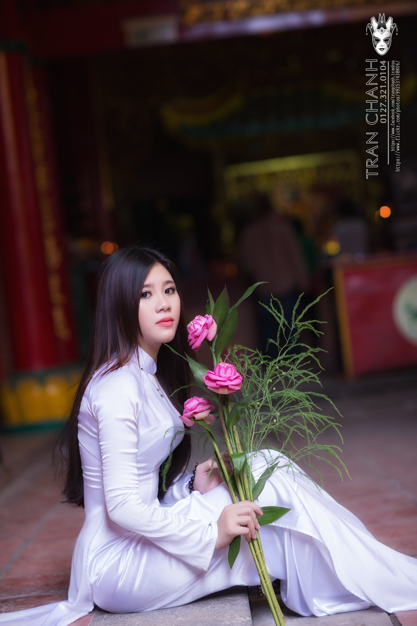 Áo dài trắng áo dài trắng dịu dàng [MHYDEN]