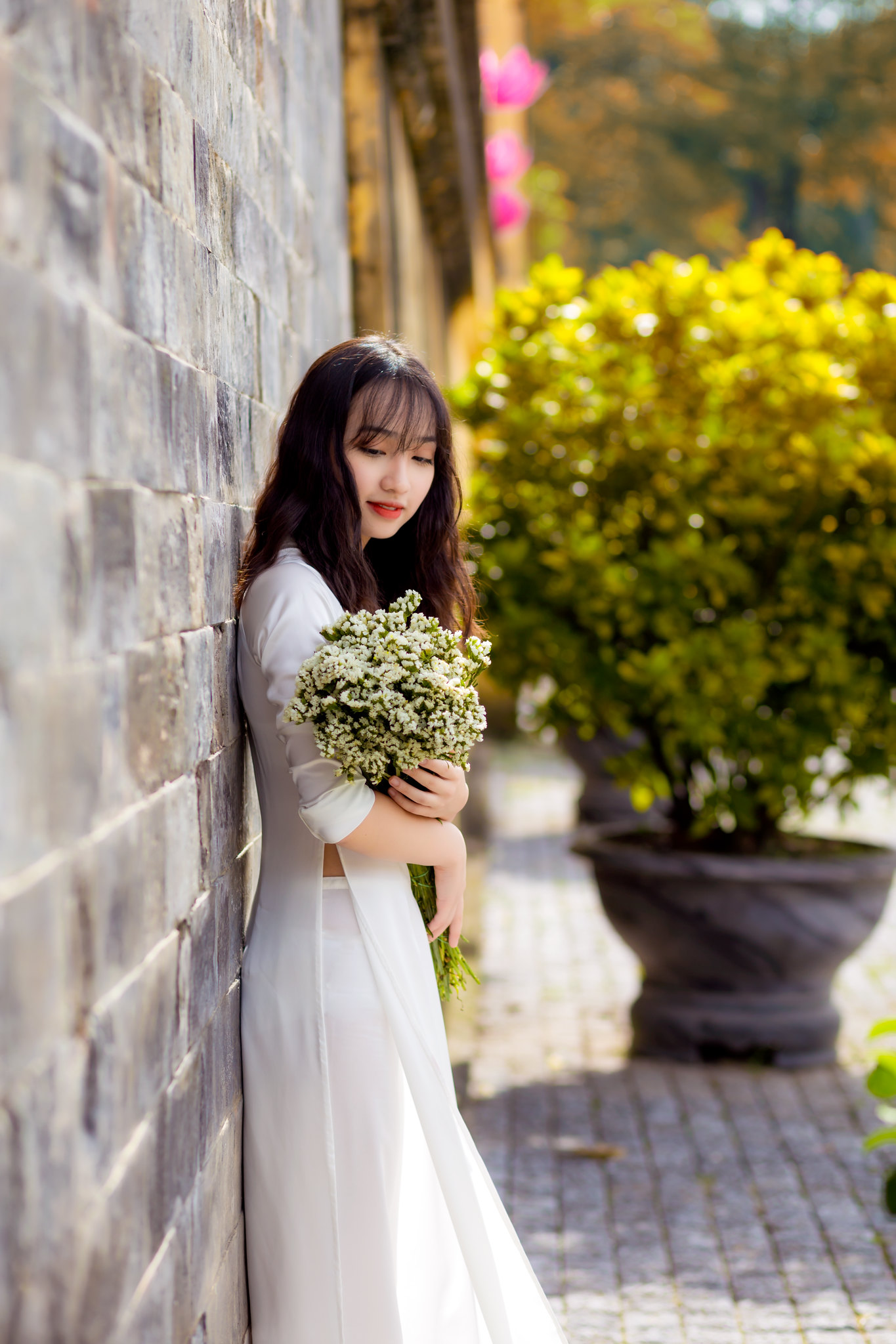 Áo dài trắng nữ sinh sang trọng [1VPEPM]
