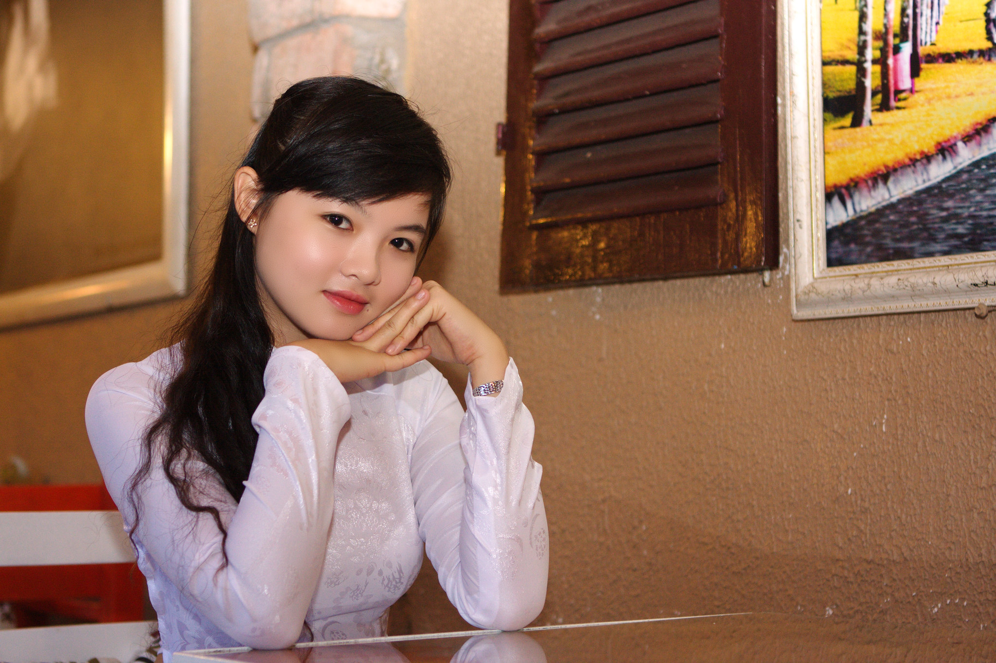 Áo dài trắng dịu dàng áo dài trắng [5PEIPP]