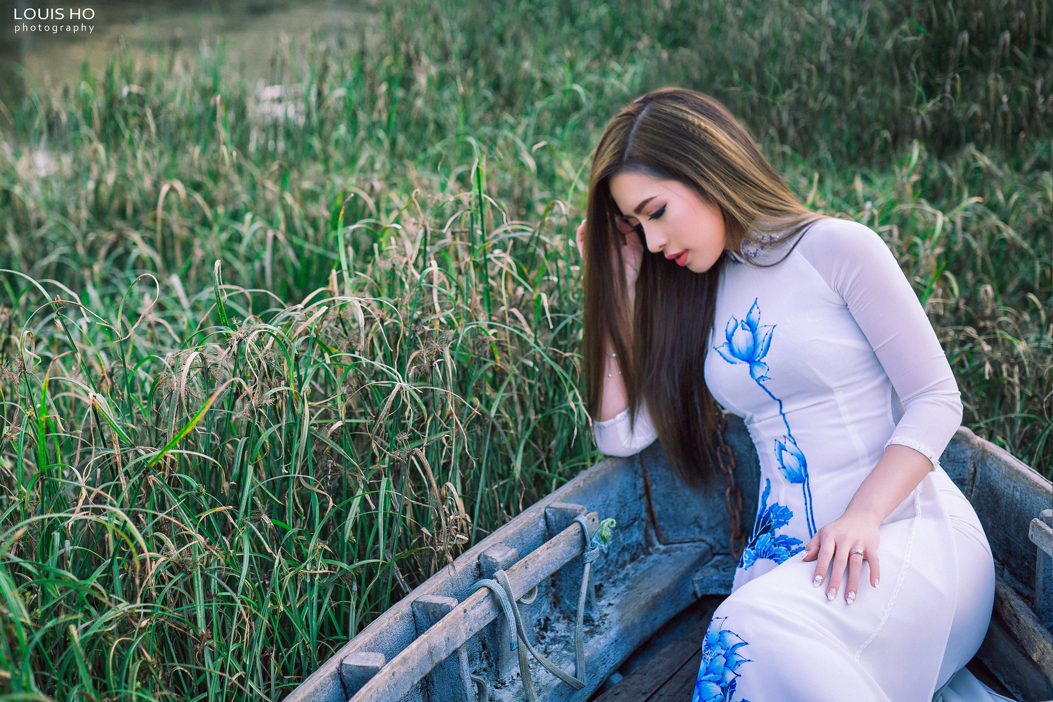 Người đẹp áo dài trắng thanh lịch áo dài trắng [XNFWFC]
