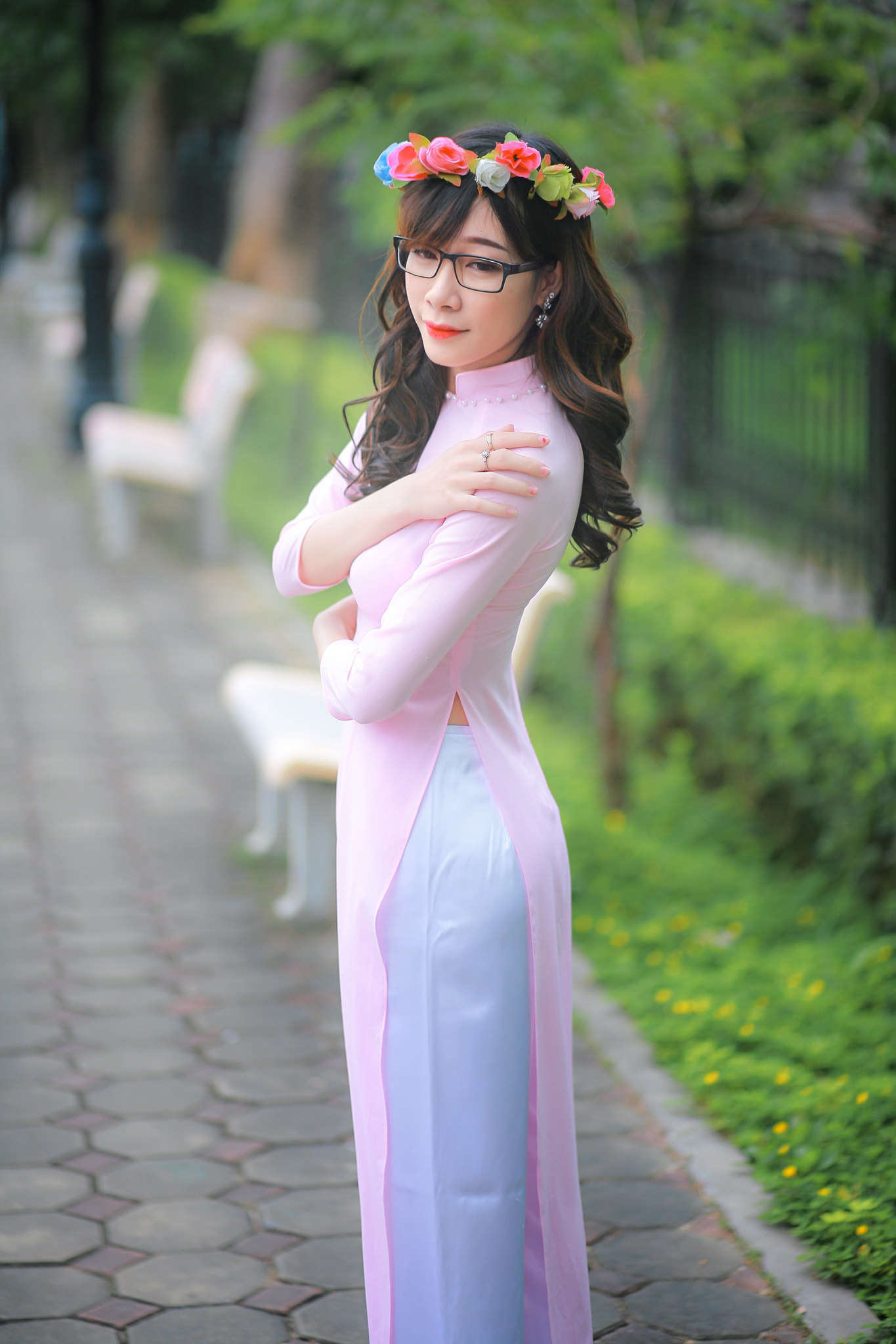 Áo dài hồng thanh lịch [WAT7XX]