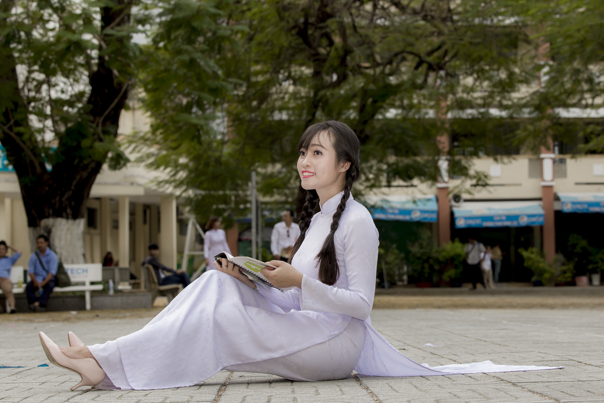 Áo dài trắng bộ sưu tập sân trường tinh khôi [2ZYF20]