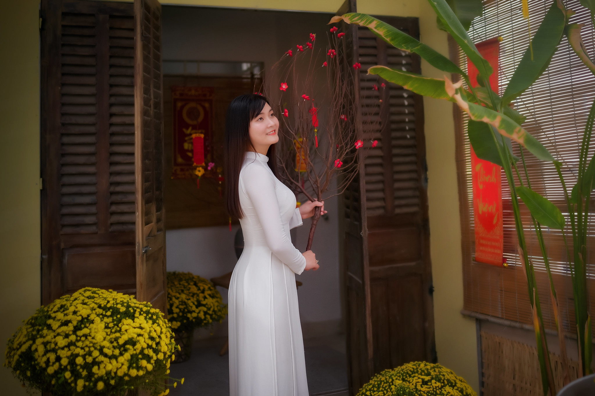 Áo dài trắng loạt ảnh yêu kiều [K2I89C]