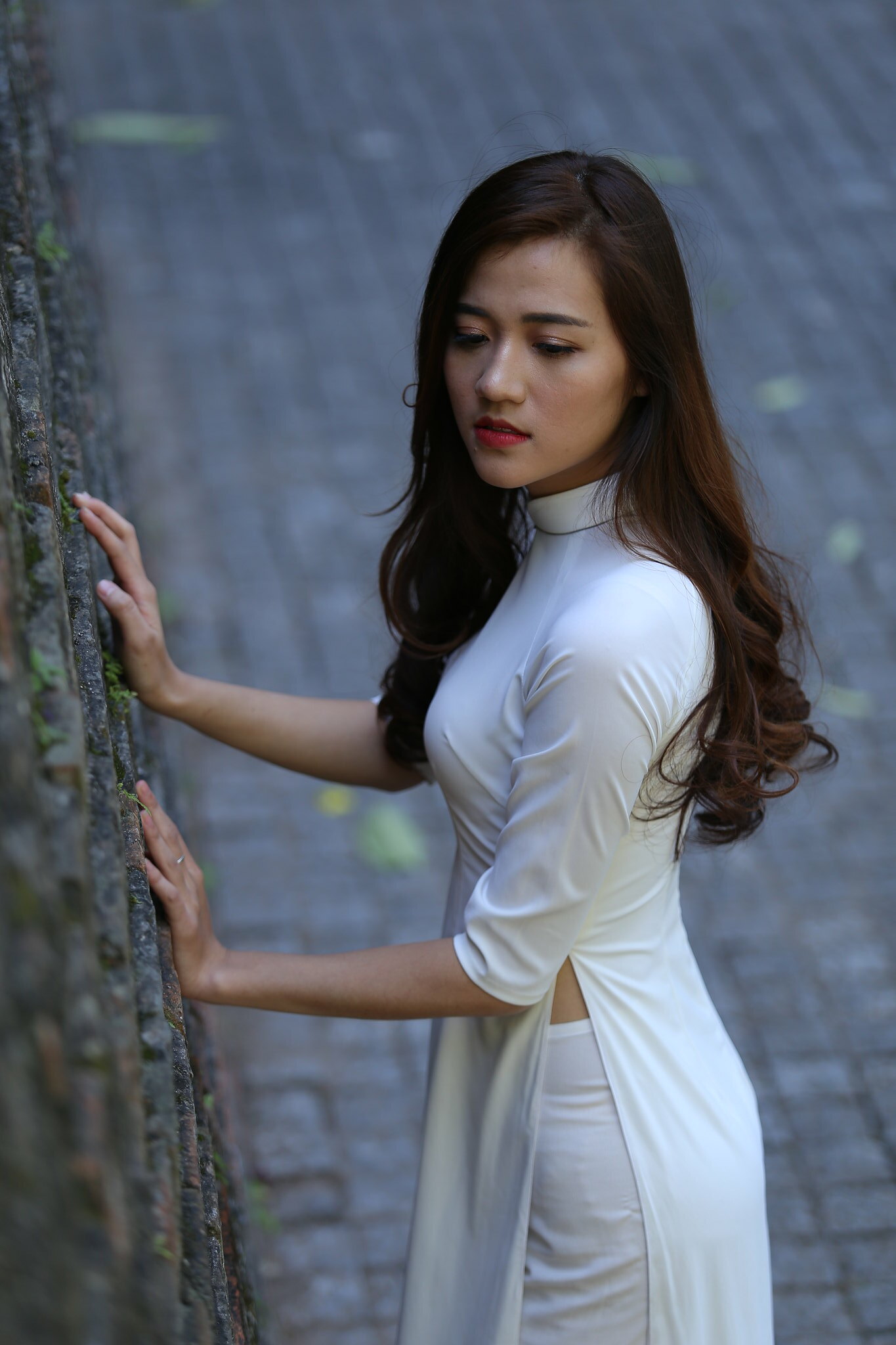 Girl xinh áo dài trắng e ấp áo dài trắng [1CRL6N]