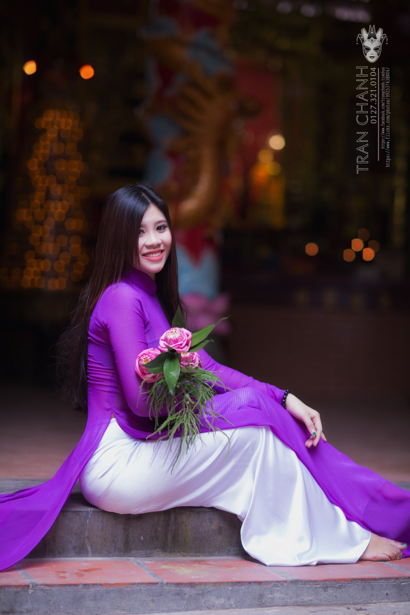 Áo dài tím áo dài tím nét Việt [G94PSS]