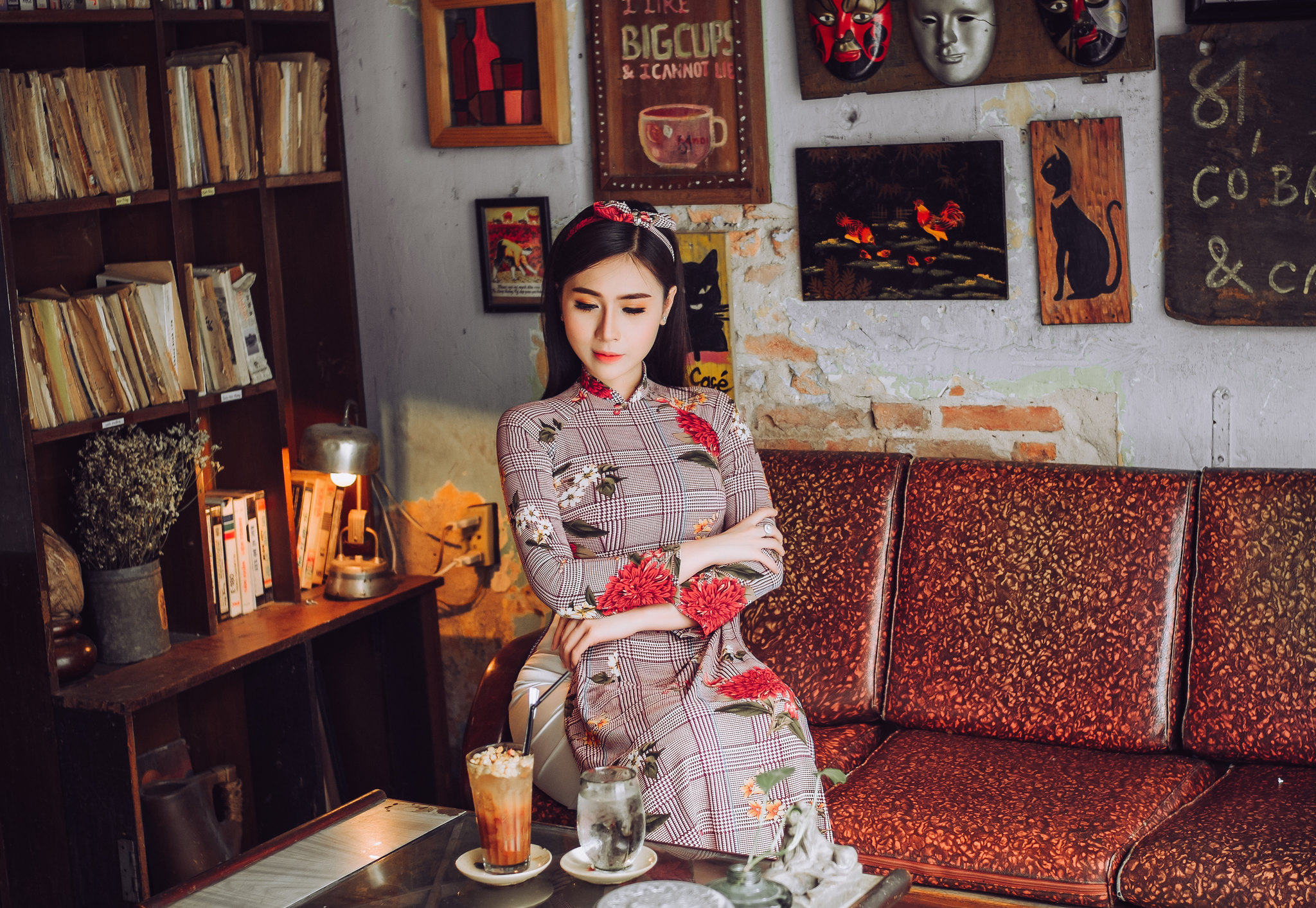 Tà áo dài áo dài họa tiết hoài cổ áo dài họa tiết [PHVCSP]
