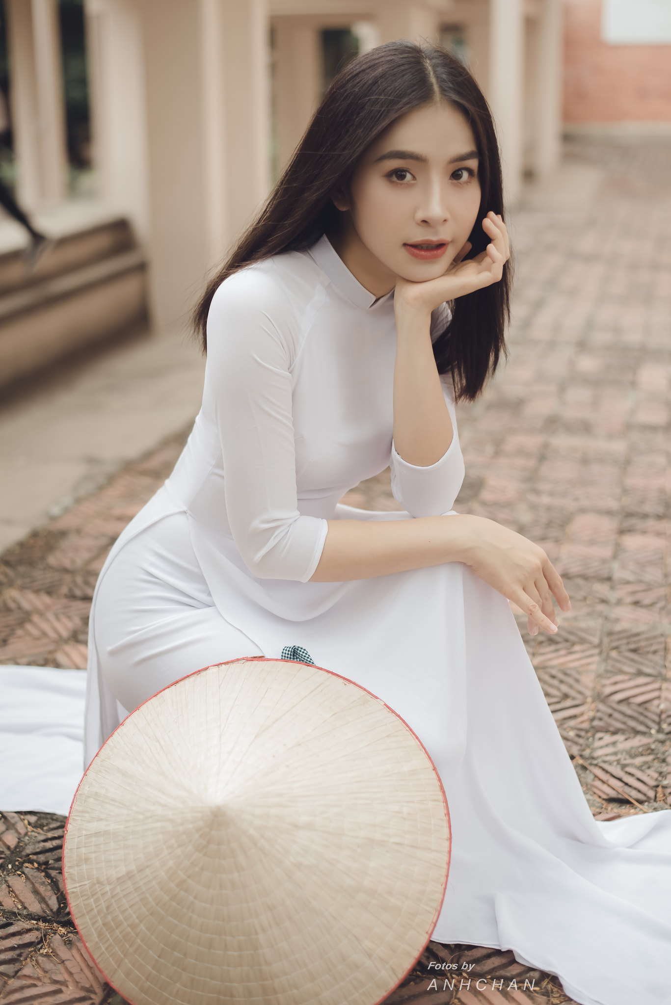 Áo dài trắng dịu dàng áo dài trắng [QDCMZR]