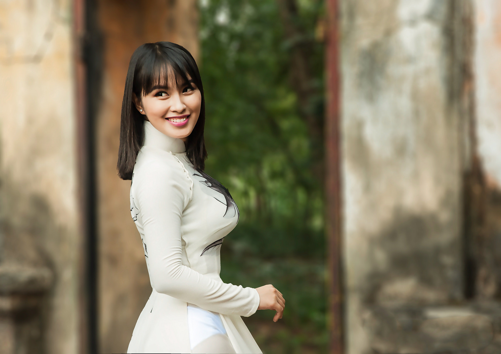 Áo dài họa tiết cổ điển [HEYSAL]