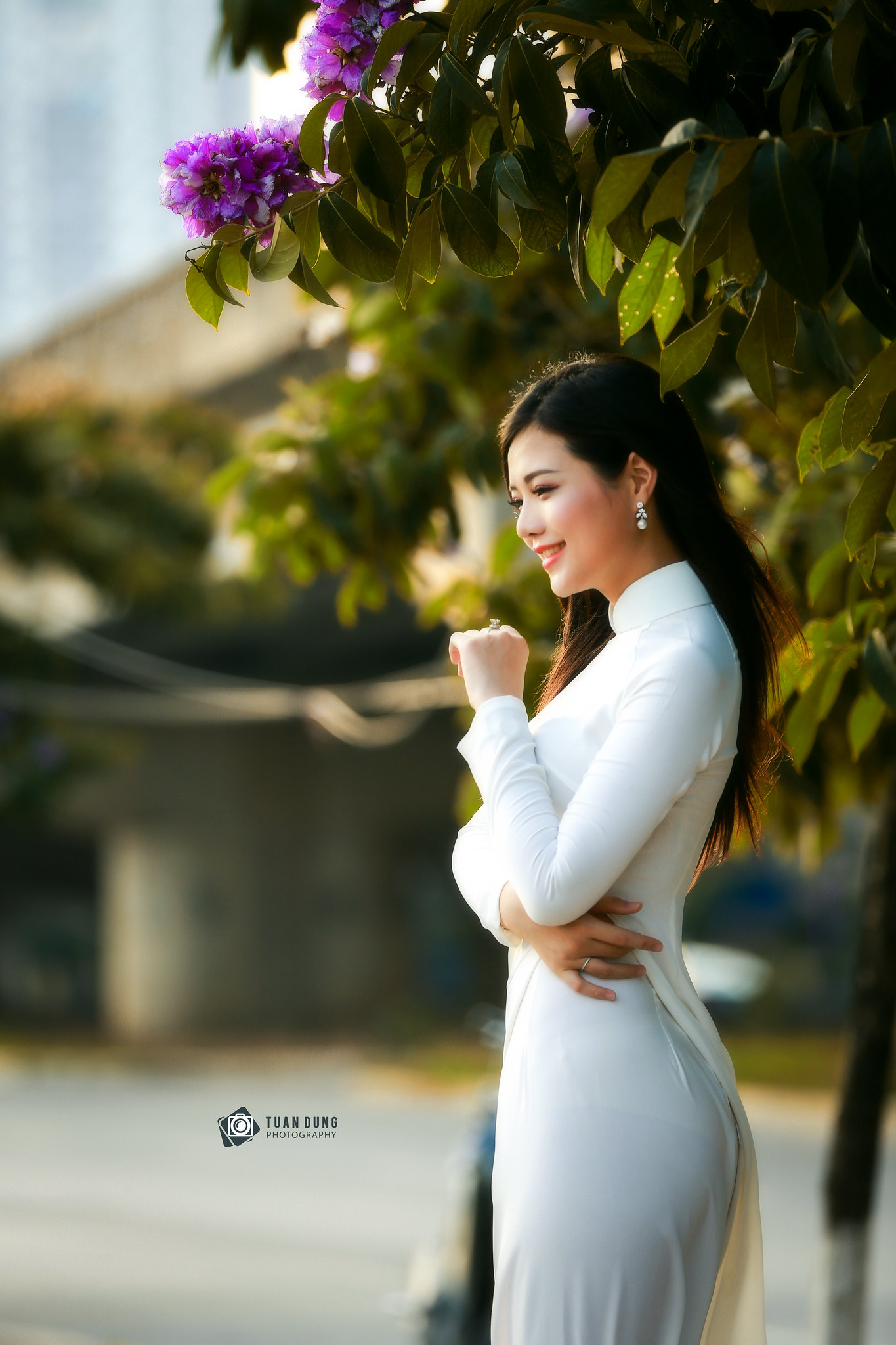Áo dài trắng áo dài trắng quý phái [4NAKPX]